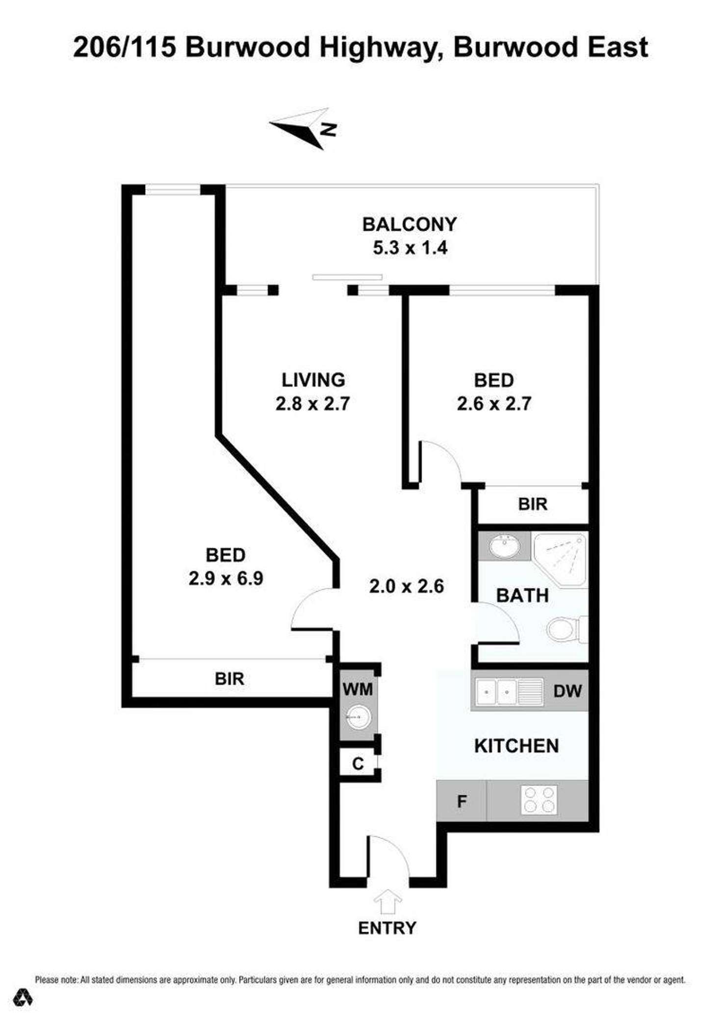 Floorplan of Homely unit listing, 206/115 Burwood Highway, Burwood East VIC 3151