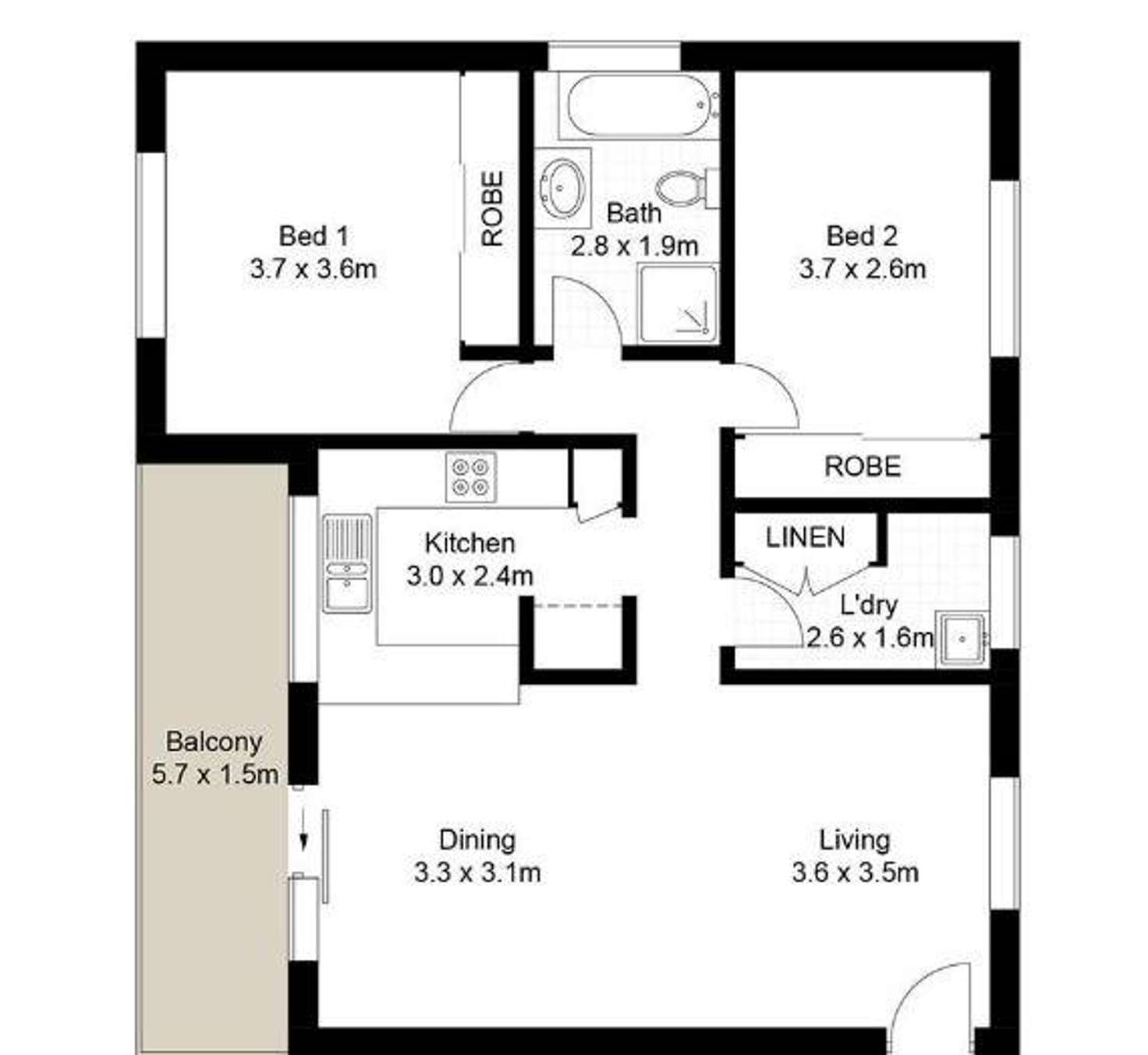 Floorplan of Homely unit listing, 8/24-26 Daisy Street, Fairy Meadow NSW 2519