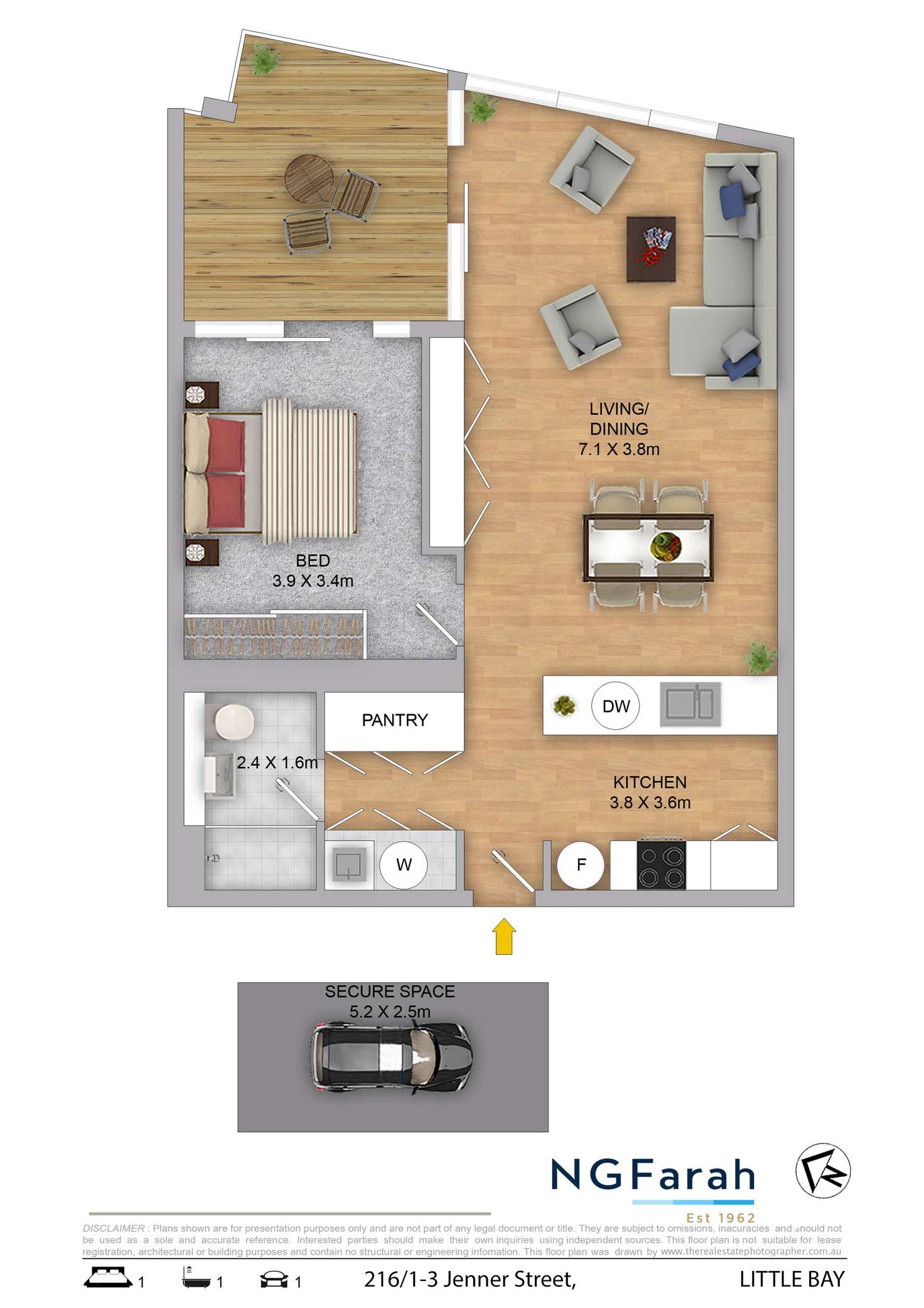 Floorplan of Homely apartment listing, 216/1-3 Jenner Street, Little Bay NSW 2036