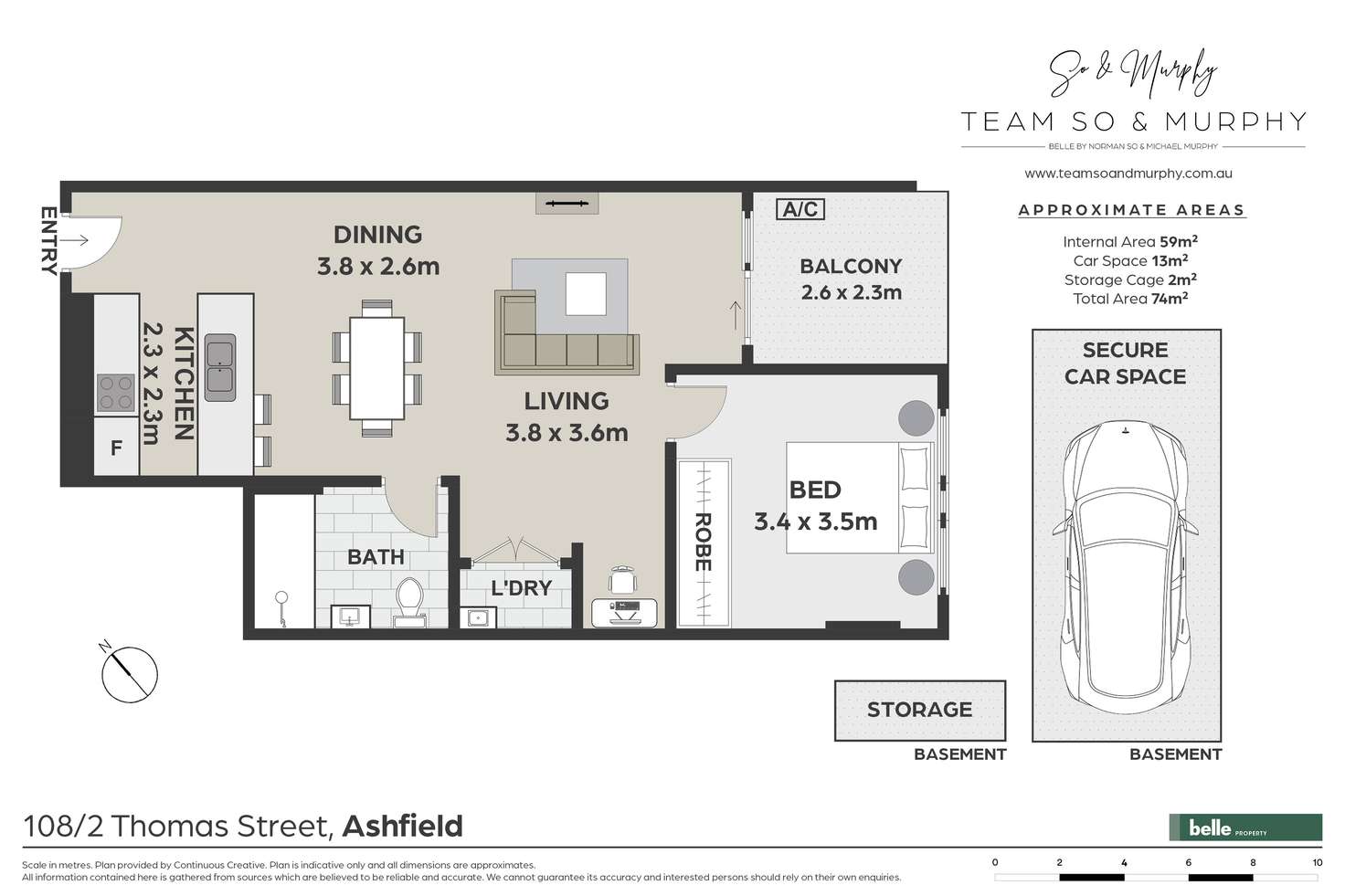 Floorplan of Homely apartment listing, 108/2 Thomas Street, Ashfield NSW 2131