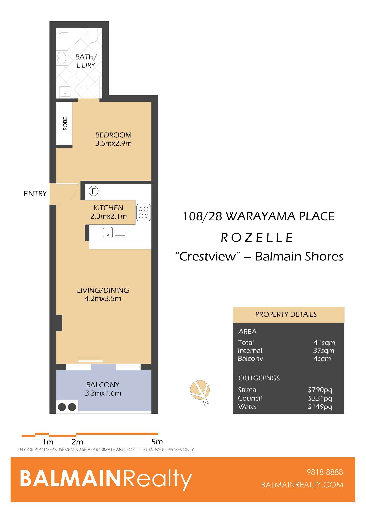 Floorplan of Homely studio listing, Level 1/28 Warayama Place, Rozelle NSW 2039