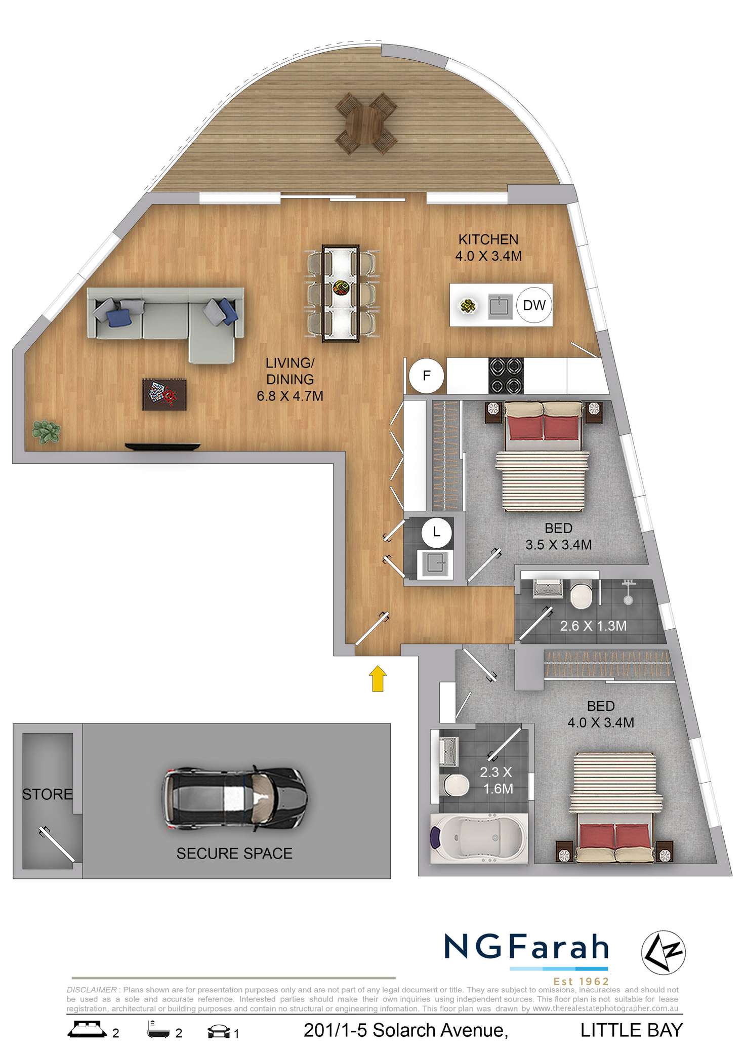 Floorplan of Homely apartment listing, 201/1-5 Solarch Avenue, Little Bay NSW 2036
