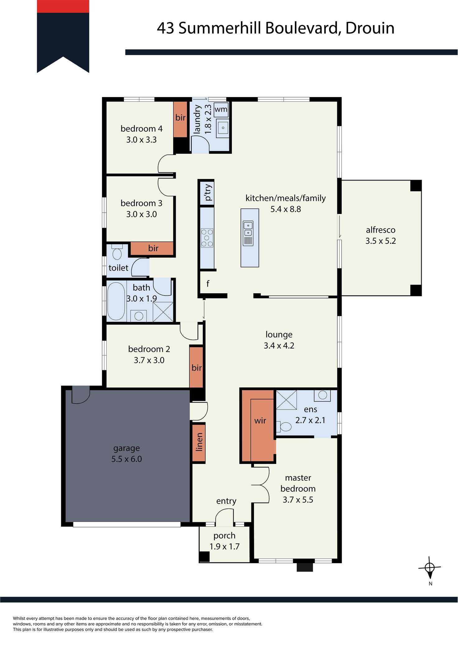 Floorplan of Homely house listing, 43 Summerhill Boulevard, Drouin VIC 3818