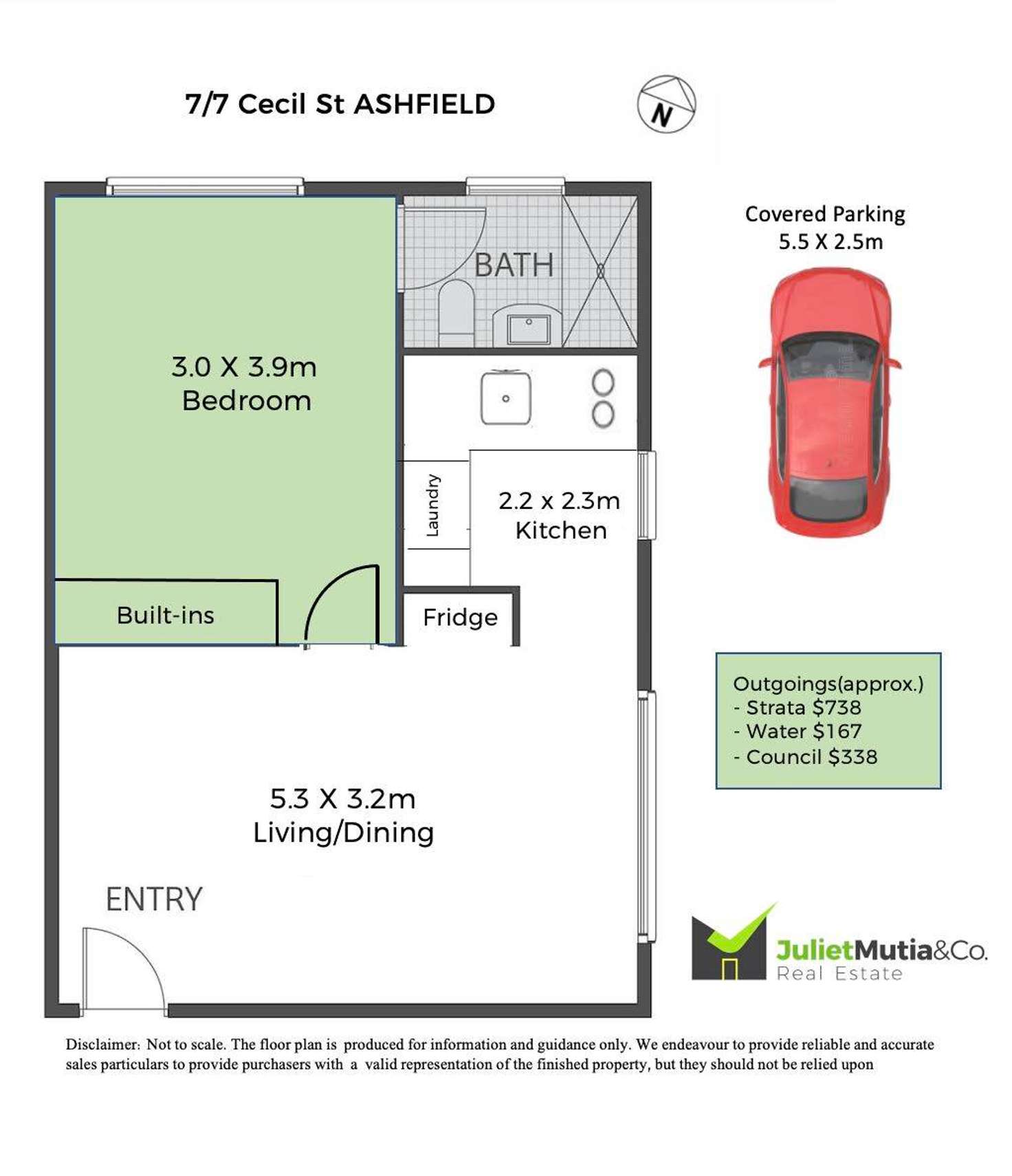 Floorplan of Homely unit listing, 7/7 Cecil Street, Ashfield NSW 2131
