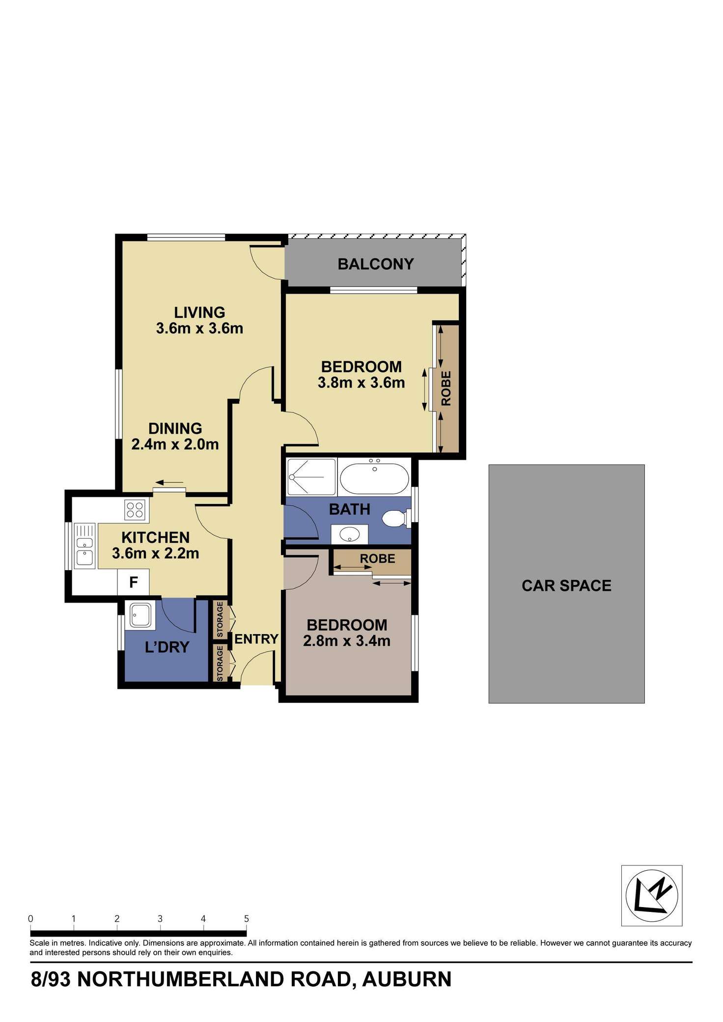 Floorplan of Homely unit listing, 8/93 Northumberland Road, Auburn NSW 2144