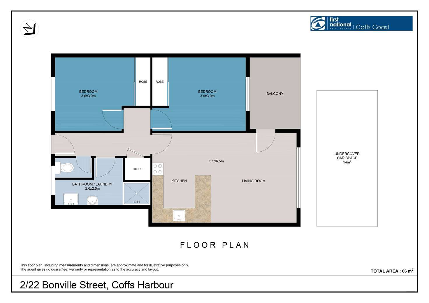 Floorplan of Homely unit listing, 2/22 Bonville Street, Coffs Harbour NSW 2450