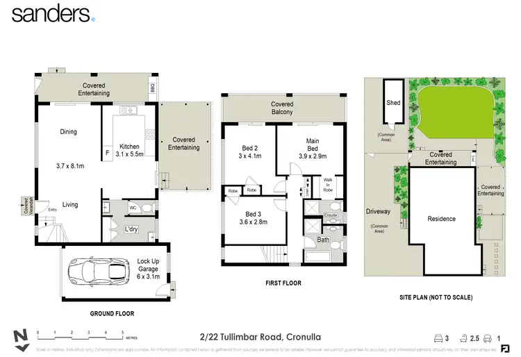Floorplan of Homely semi-detached listing, 2/22 Tullimbar Road, Cronulla NSW 2230