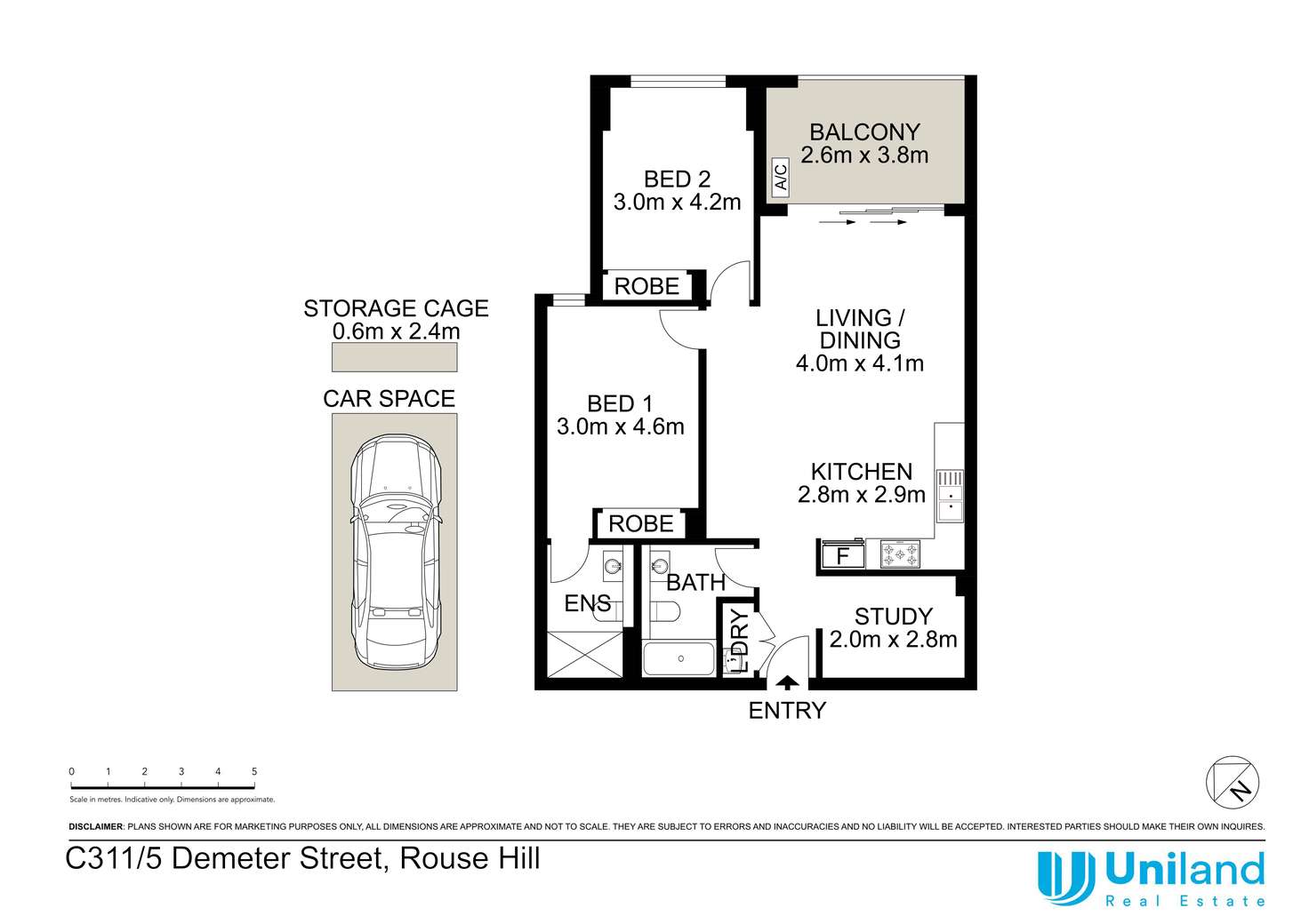 Floorplan of Homely apartment listing, C311/5 Demeter Street, Rouse Hill NSW 2155