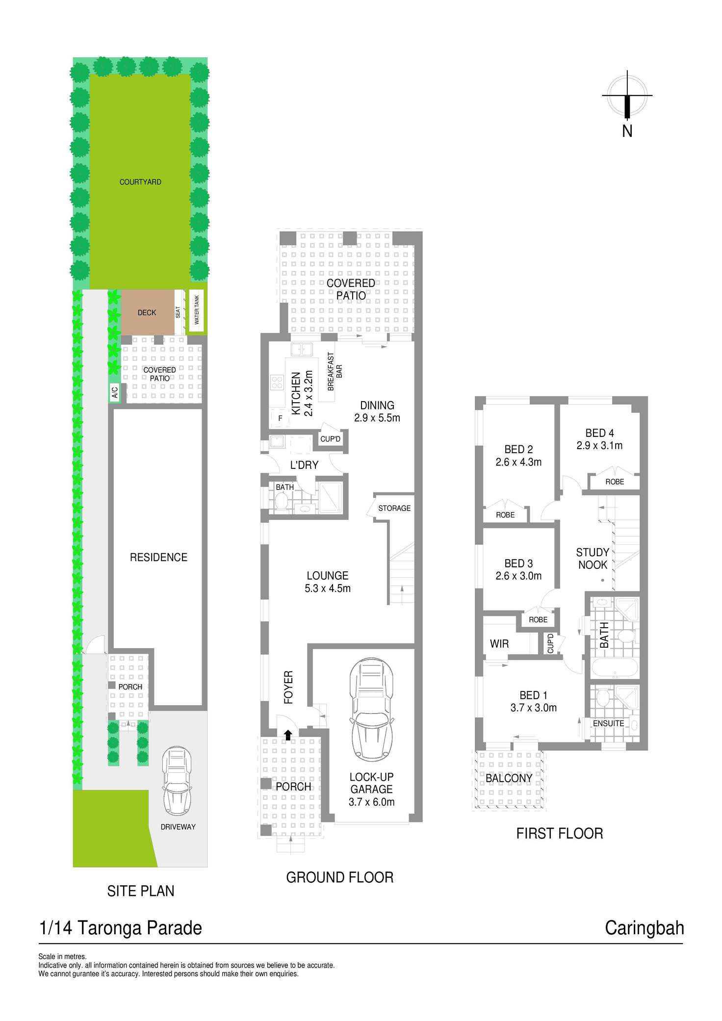Floorplan of Homely semiDetached listing, 14A Taronga Parade, Caringbah NSW 2229