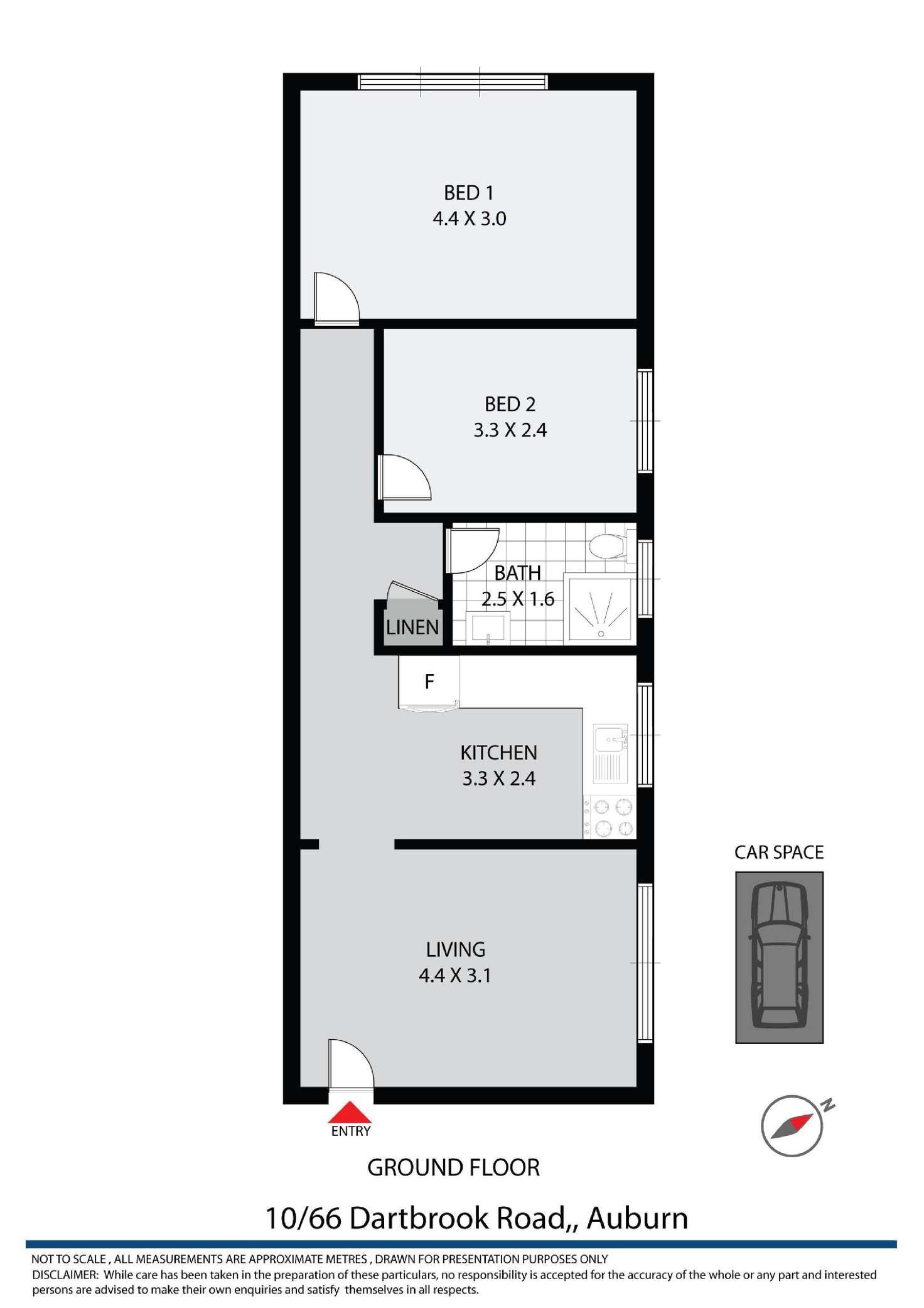 Floorplan of Homely unit listing, 10/66 Dartbrook Road, Auburn NSW 2144