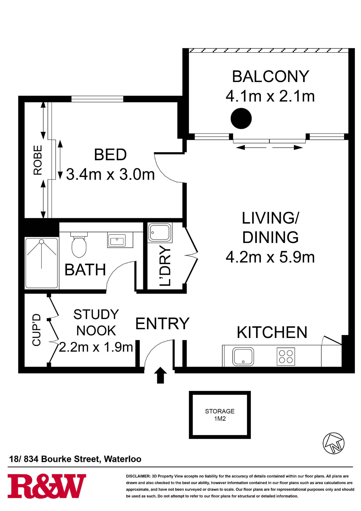 Floorplan of Homely apartment listing, 18/834 Bourke Street, Waterloo NSW 2017