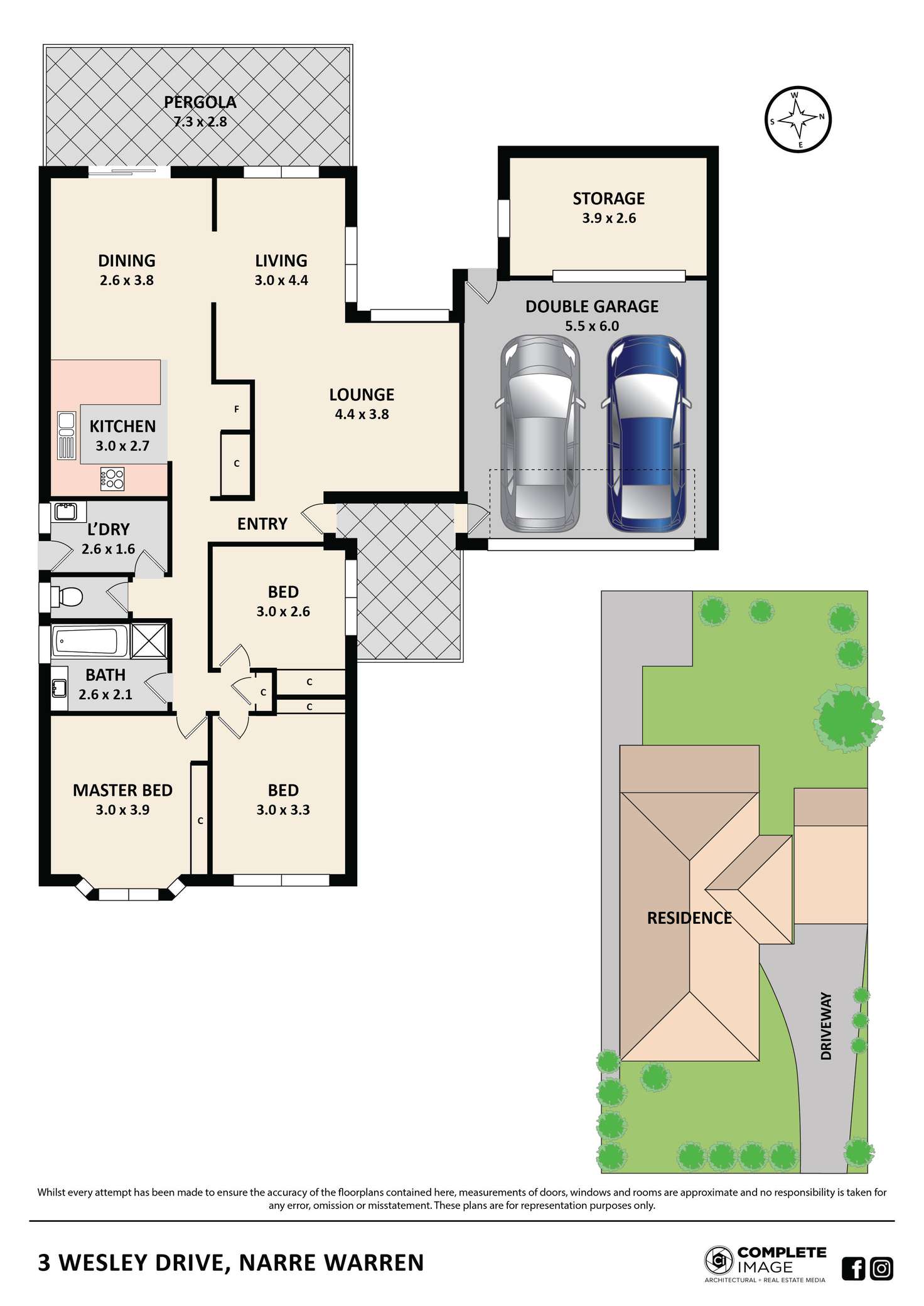 Floorplan of Homely house listing, 3 Wesley Drive, Narre Warren VIC 3805