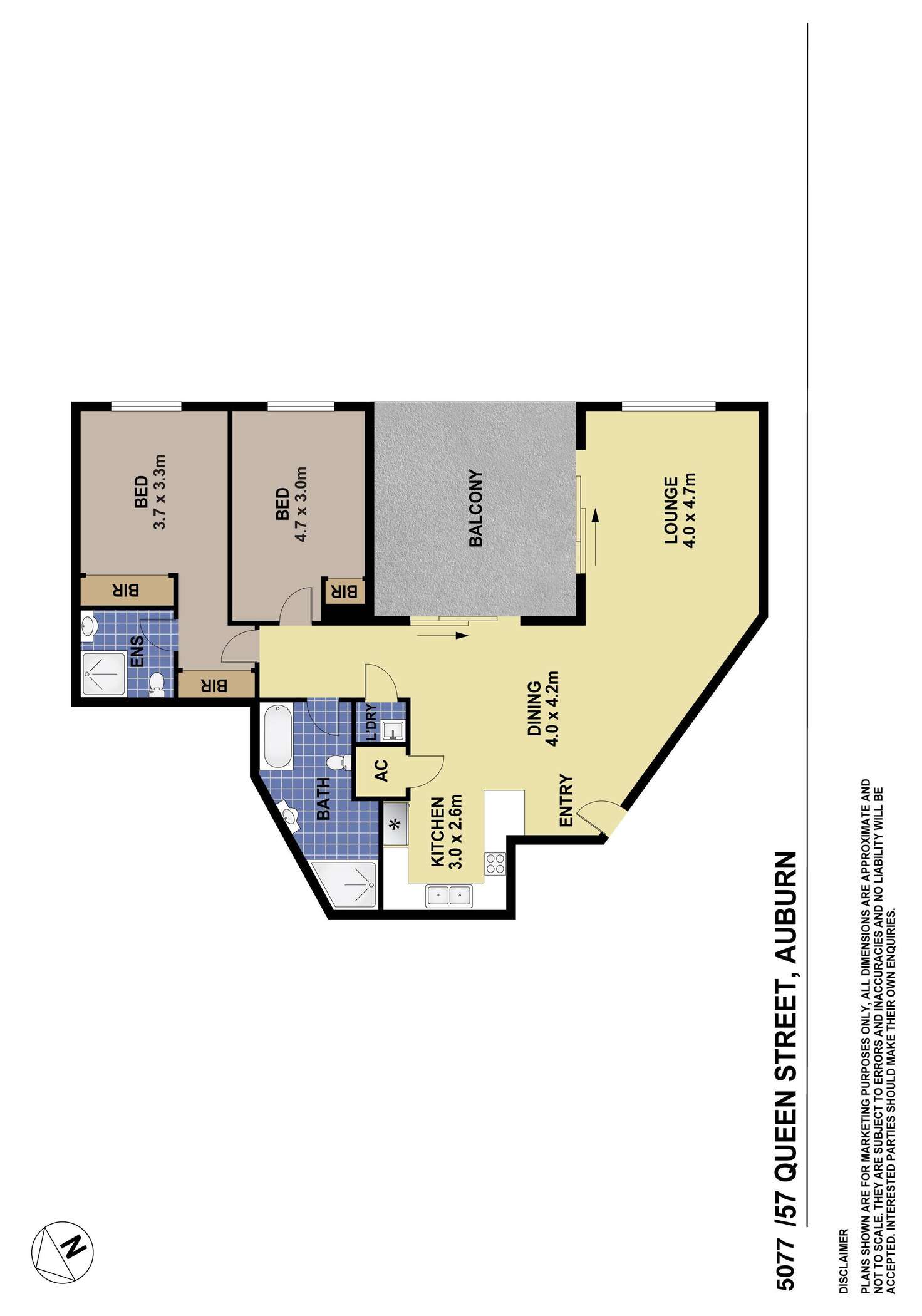 Floorplan of Homely unit listing, 5077/57 Queen Street, Auburn NSW 2144