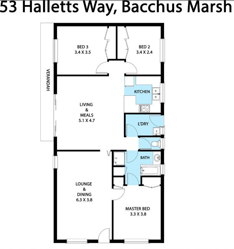 Floorplan of Homely house listing, 53 Hallets Way, Bacchus Marsh VIC 3340