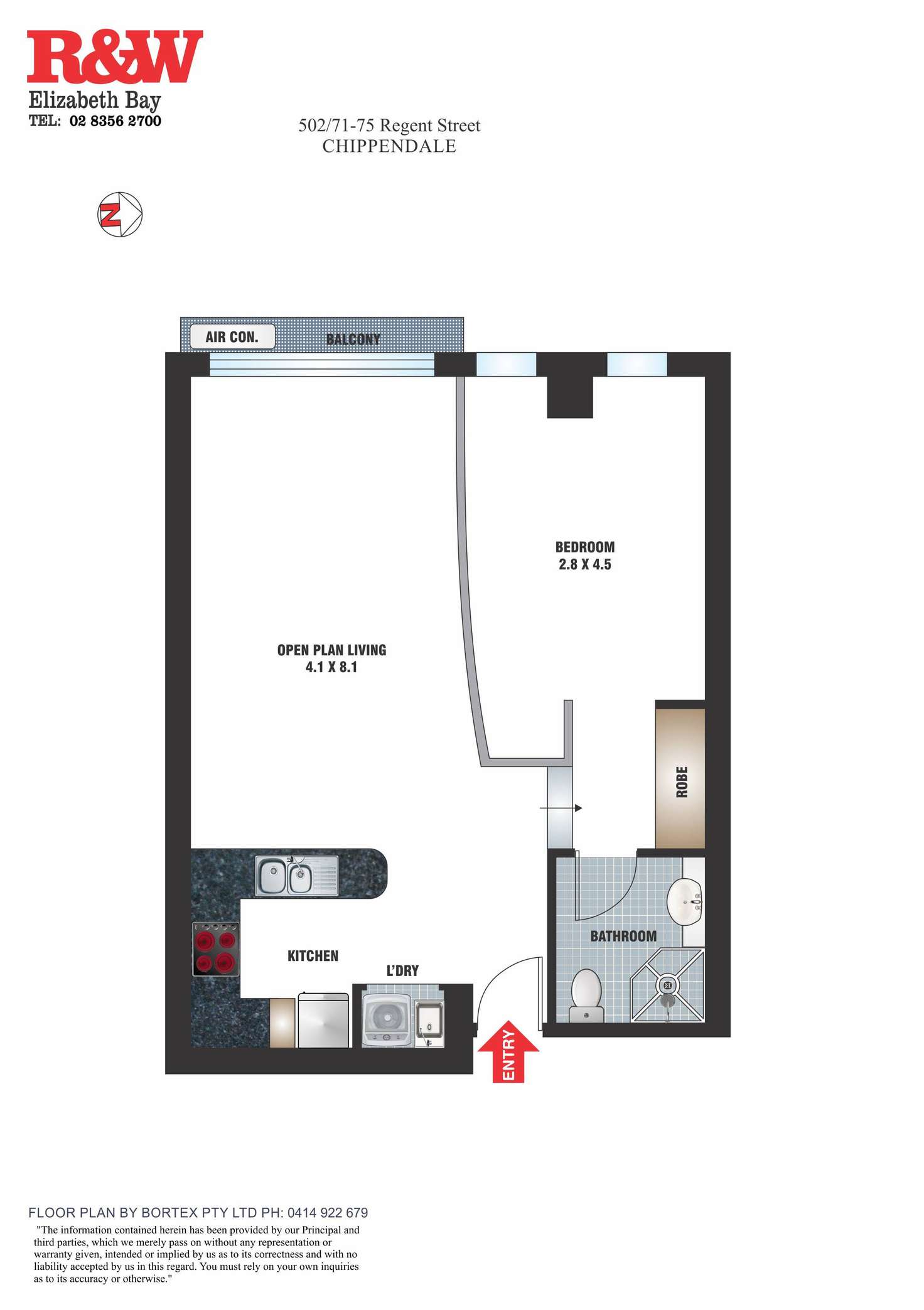 Floorplan of Homely apartment listing, 502/71-75 Regent Street, Chippendale NSW 2008