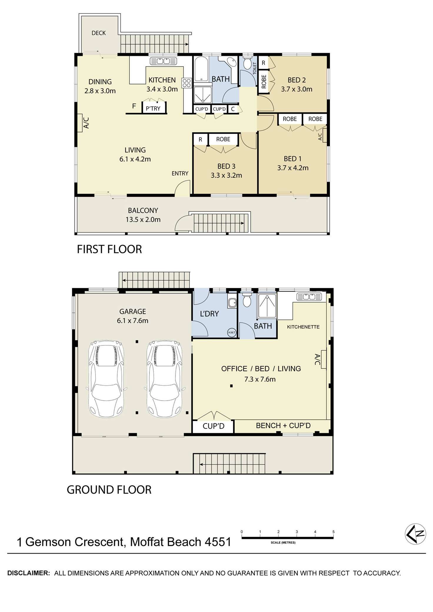 Floorplan of Homely house listing, 1 Gemson Crescent, Moffat Beach QLD 4551