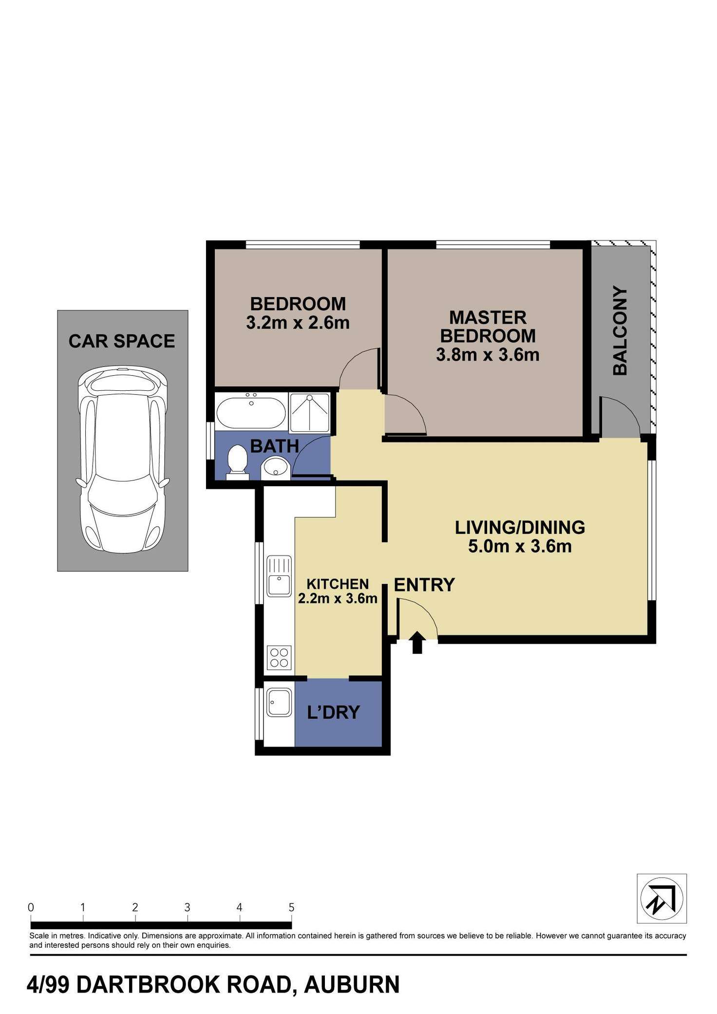 Floorplan of Homely unit listing, 4/99 Dartbrook Road, Auburn NSW 2144