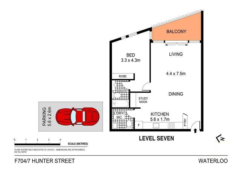 Floorplan of Homely apartment listing, F704/7 Hunter Street, Waterloo NSW 2017