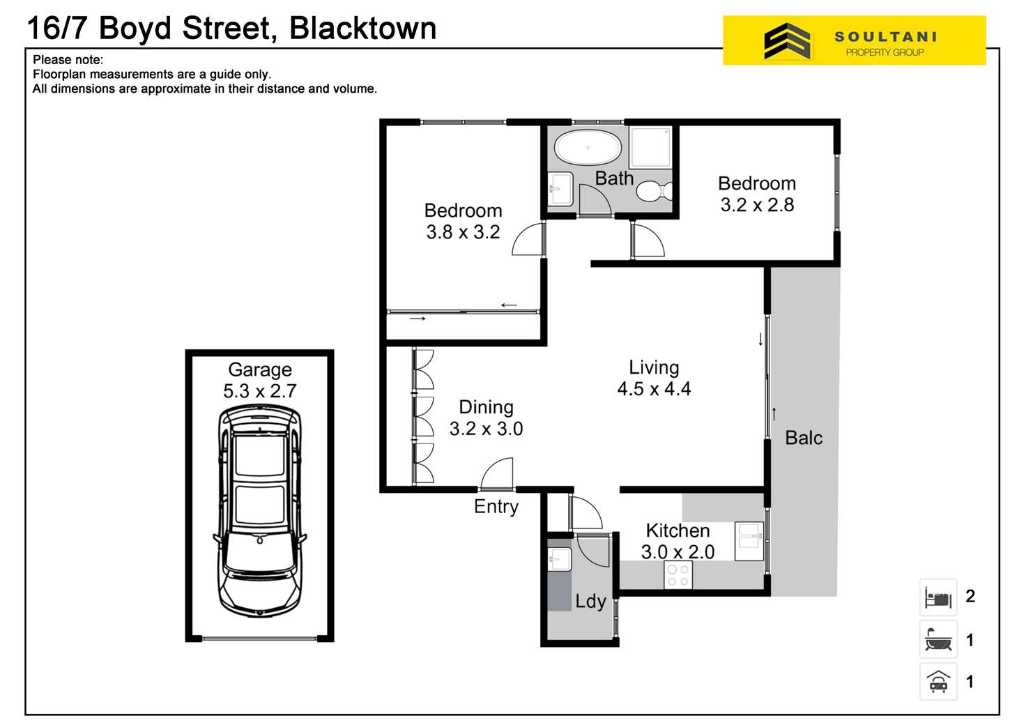 Floorplan of Homely unit listing, 16/7 Boyd Street, Blacktown NSW 2148