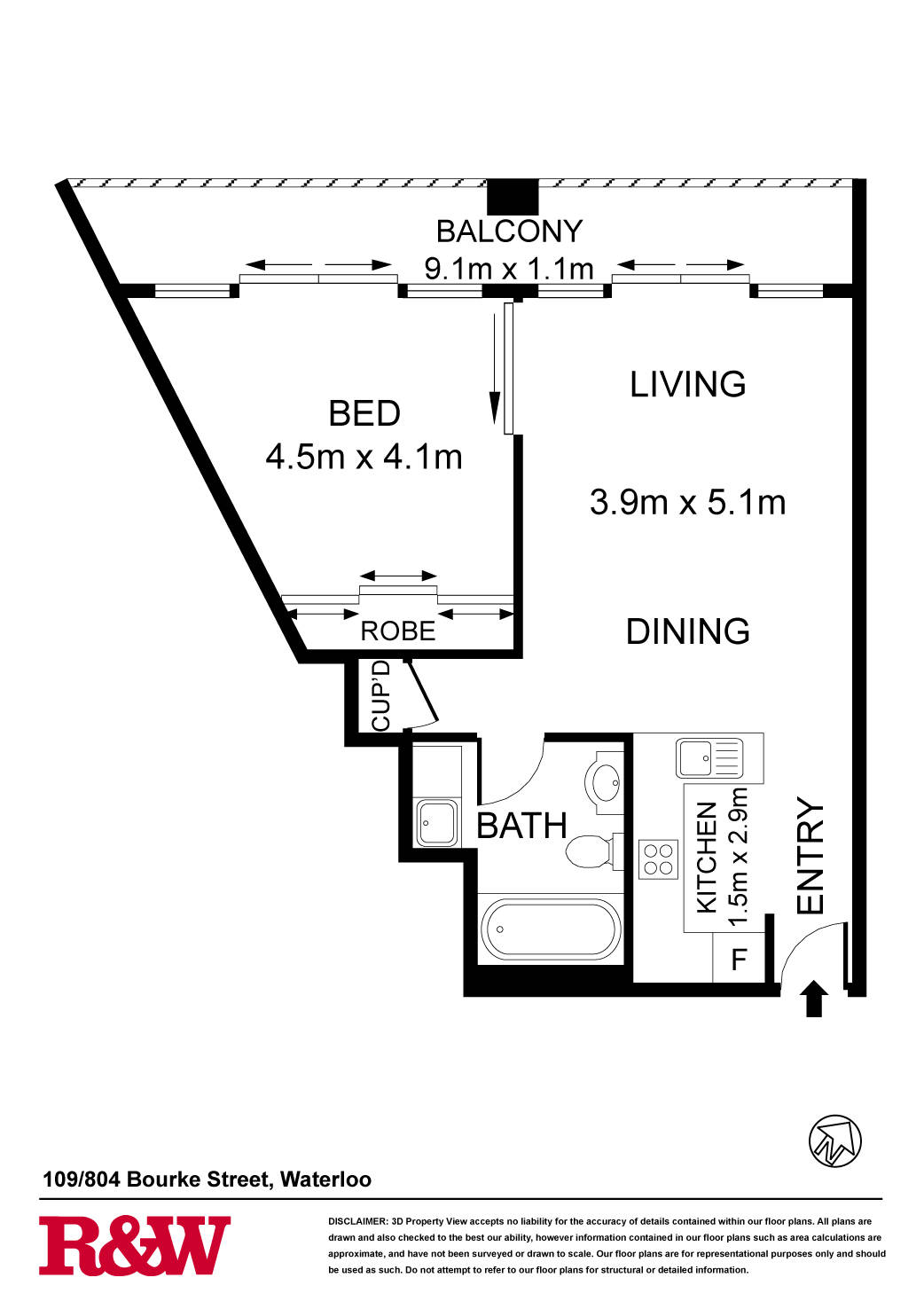 Floorplan of Homely apartment listing, 109/804 Bourke Street, Waterloo NSW 2017