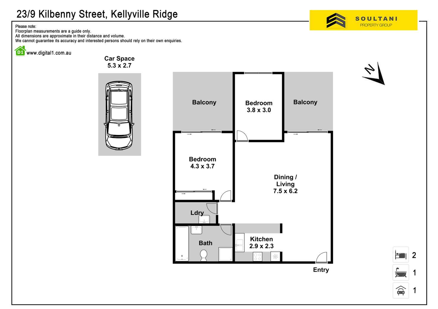 Floorplan of Homely unit listing, 23/9 Kilbenny Street, Kellyville Ridge NSW 2155