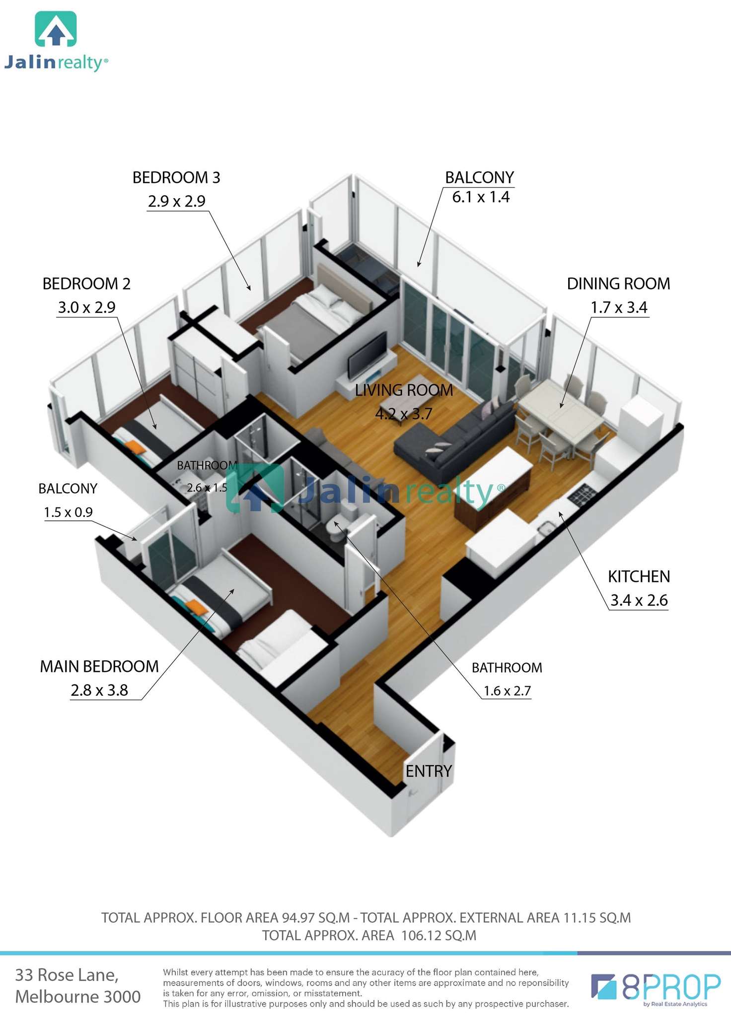 Floorplan of Homely apartment listing, 4707/33 Rose Lane, Melbourne VIC 3000