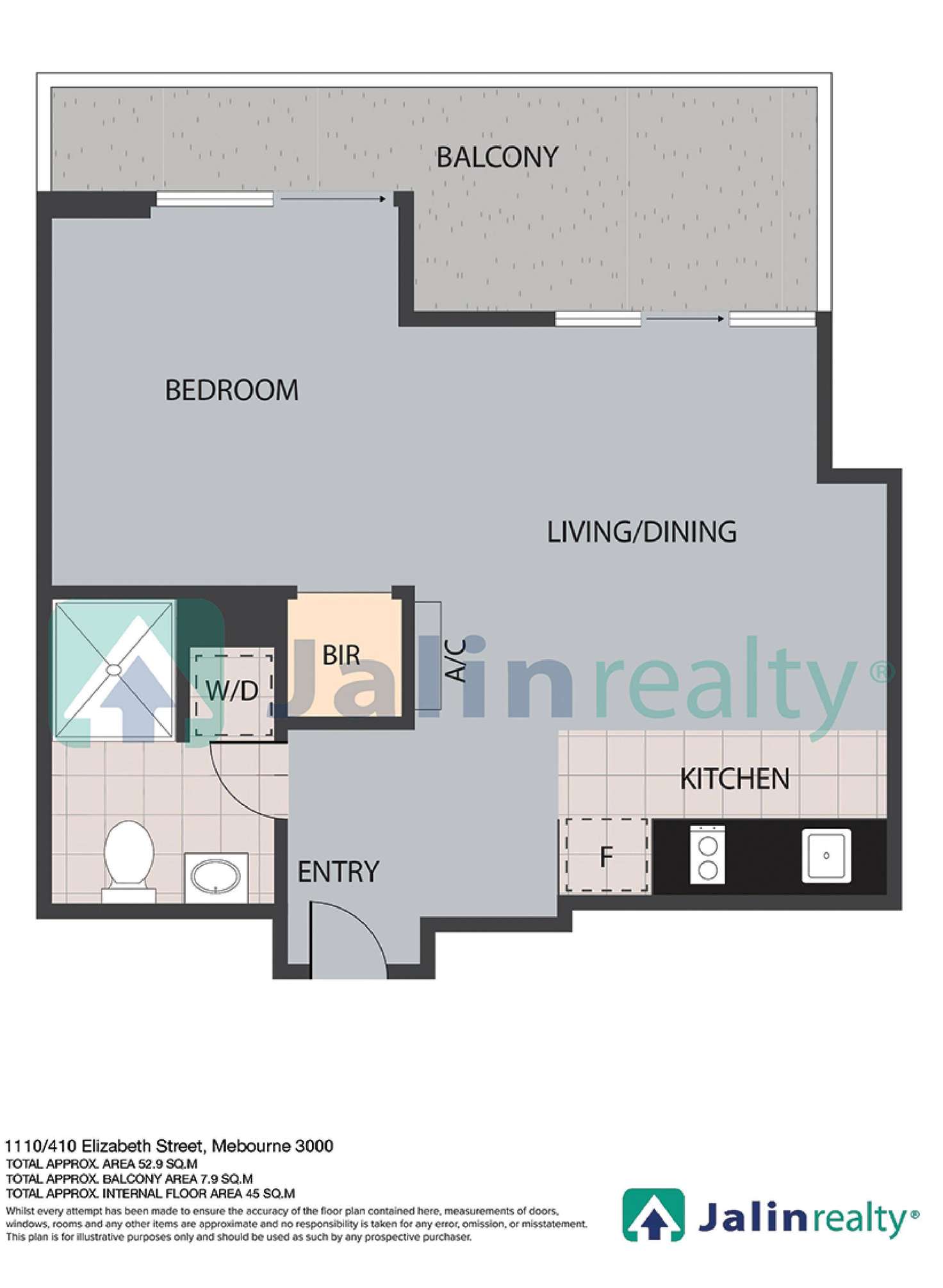 Floorplan of Homely apartment listing, 1110/410 Elizabeth Street, Melbourne VIC 3000