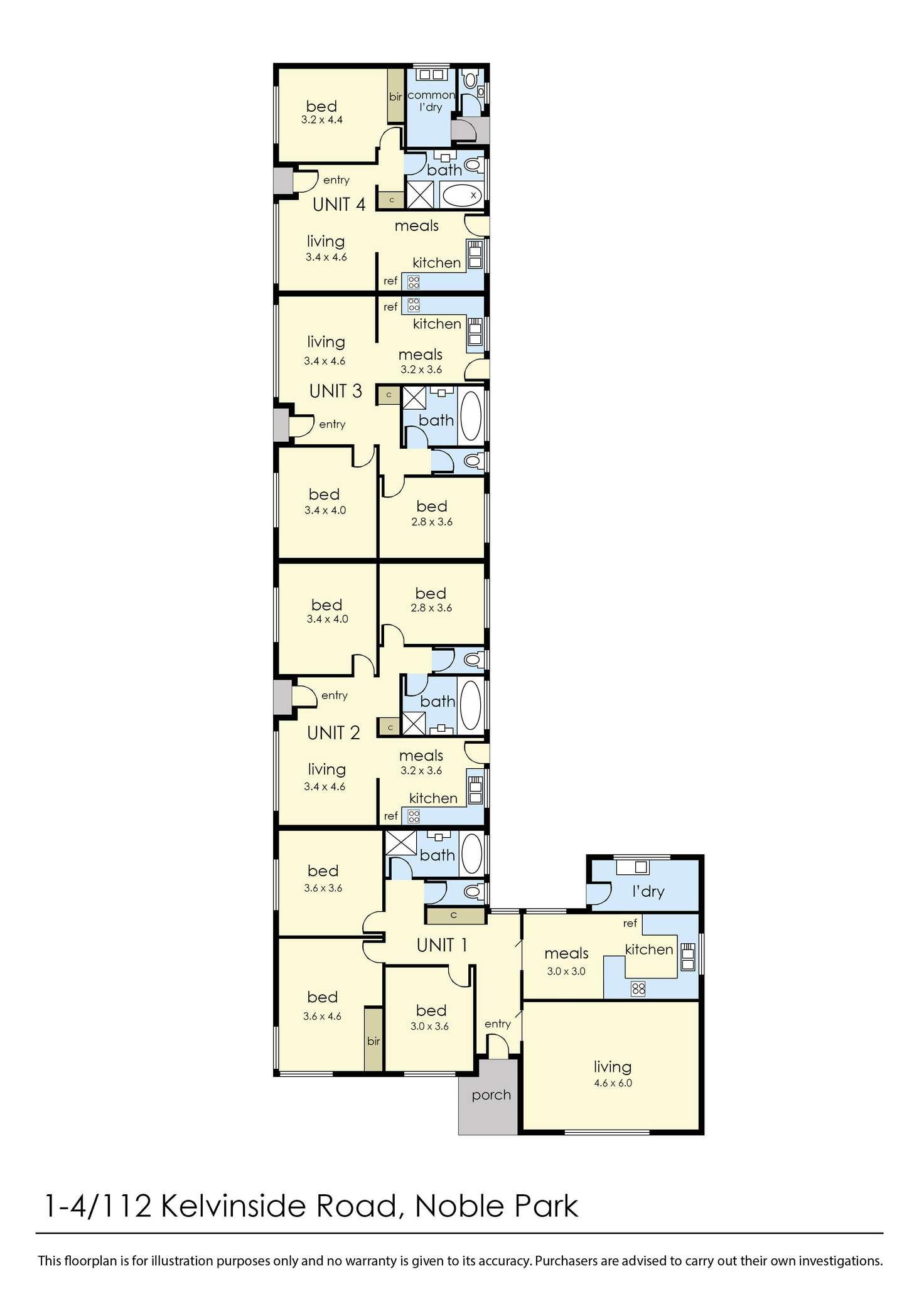 Floorplan of Homely blockOfUnits listing, 112 Kelvinside Road, Noble Park VIC 3174