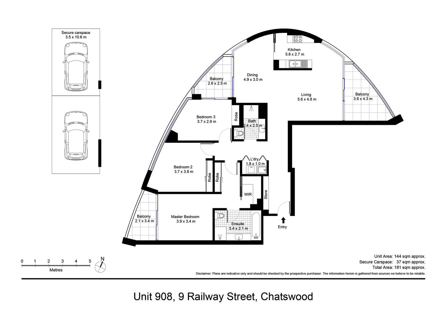 Floorplan of Homely apartment listing, 908/9 Railway Street, Chatswood NSW 2067