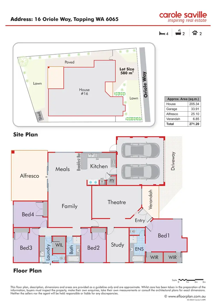 Floorplan of Homely house listing, 16 Oriole Way, Tapping WA 6065