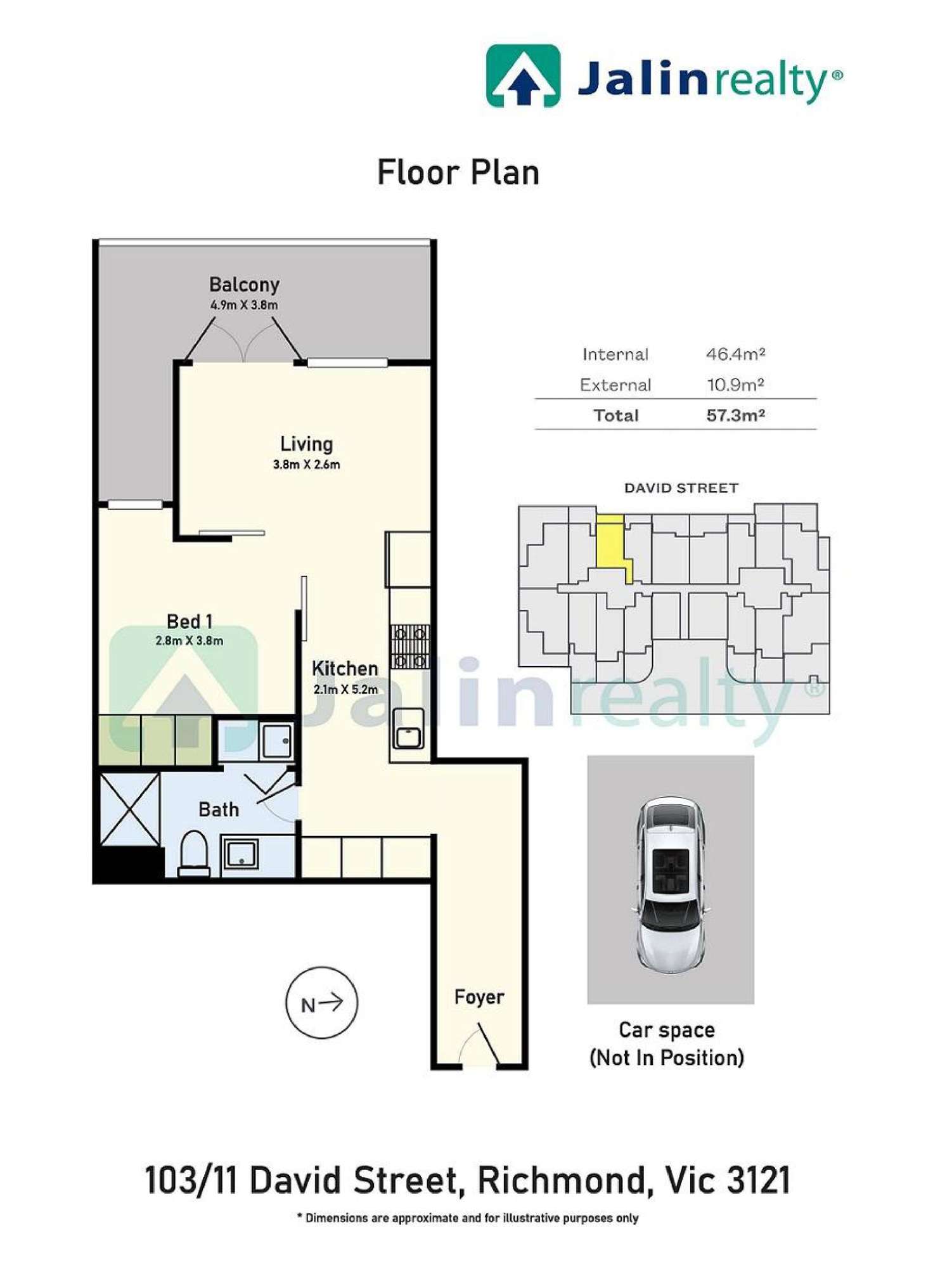 Floorplan of Homely apartment listing, 103/11 David Street, Richmond VIC 3121