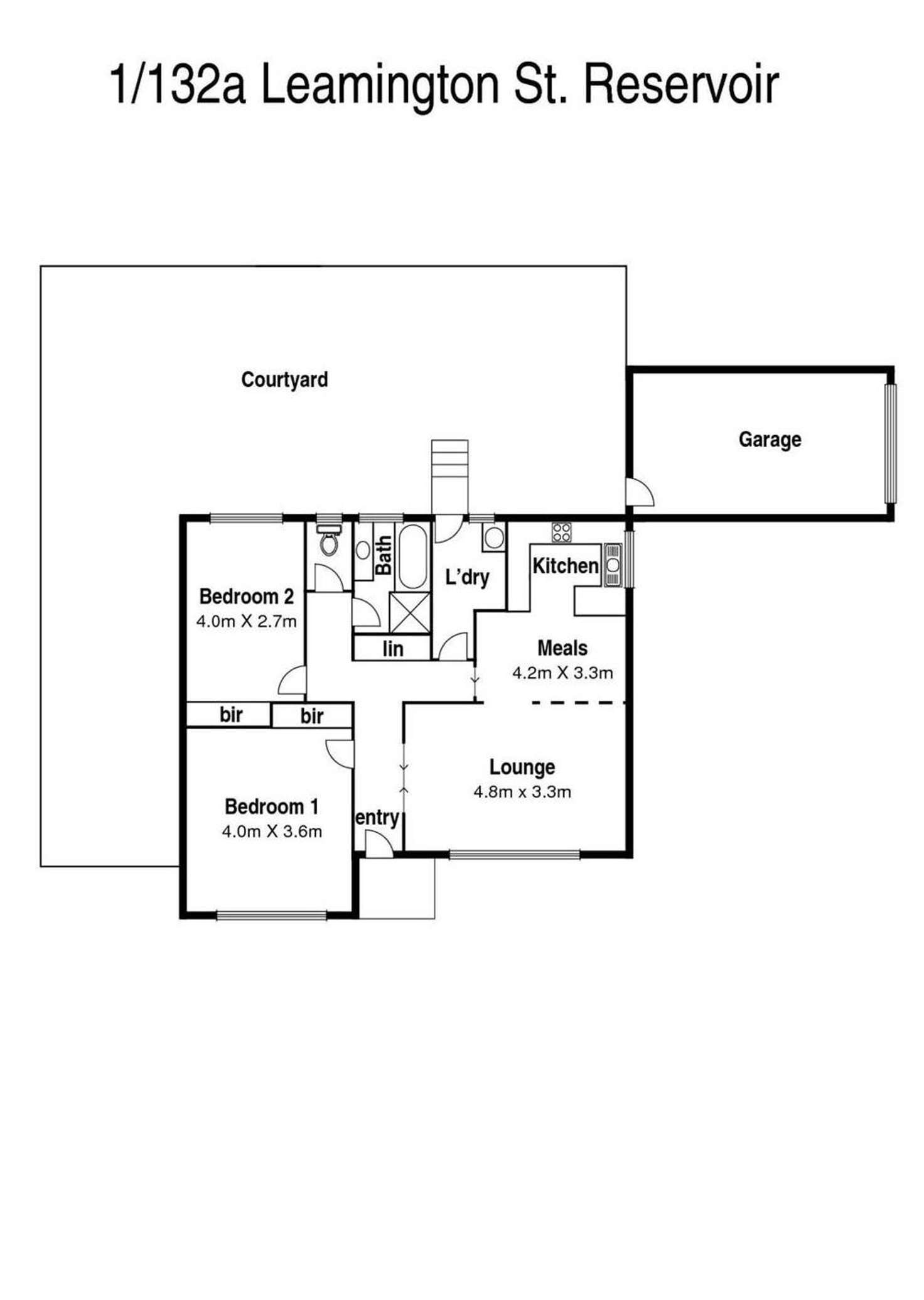 Floorplan of Homely unit listing, 1/132A Leamington Street, Reservoir VIC 3073