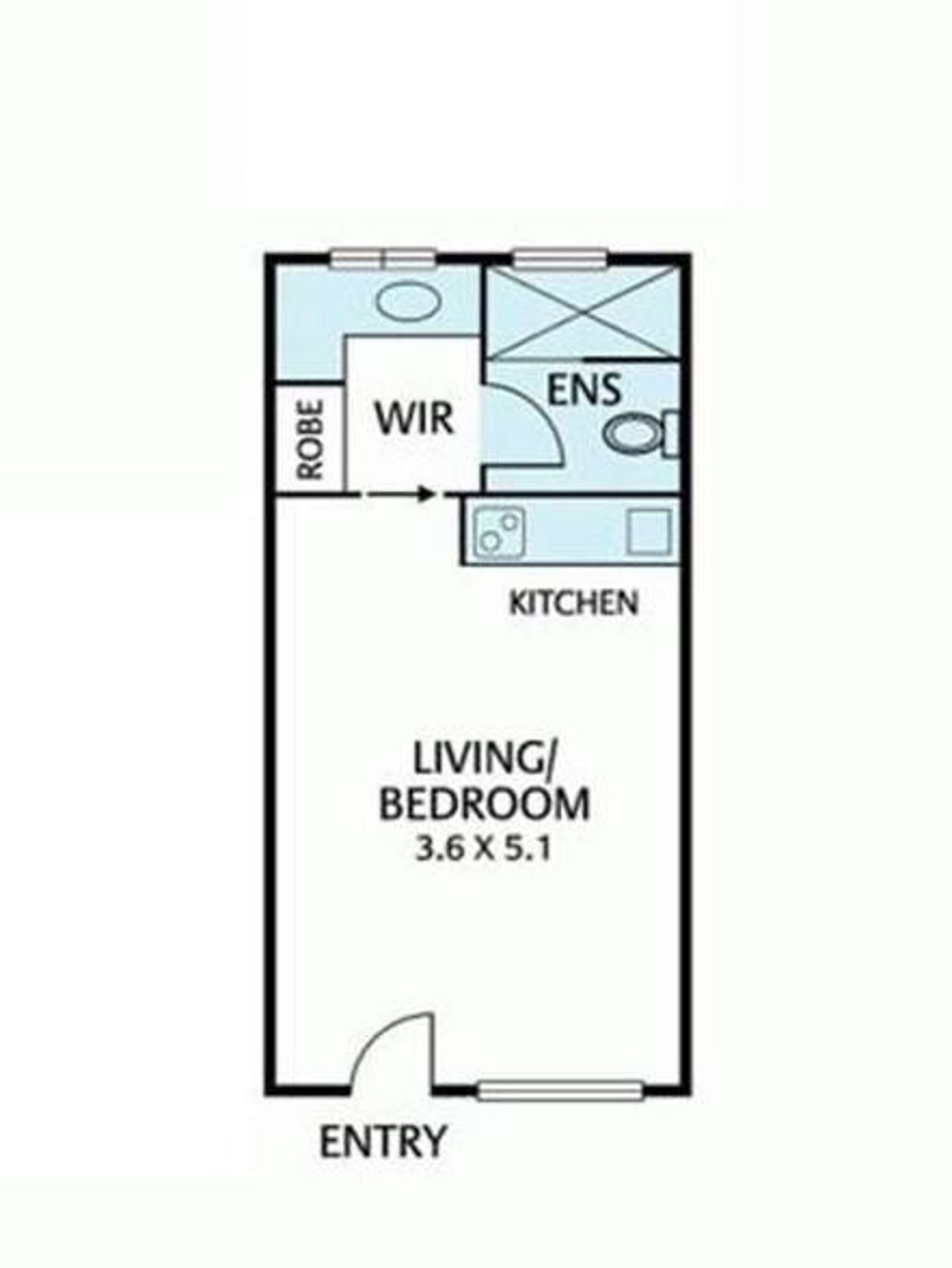 Floorplan of Homely studio listing, 234/51 Rathdowne Street, Carlton VIC 3053