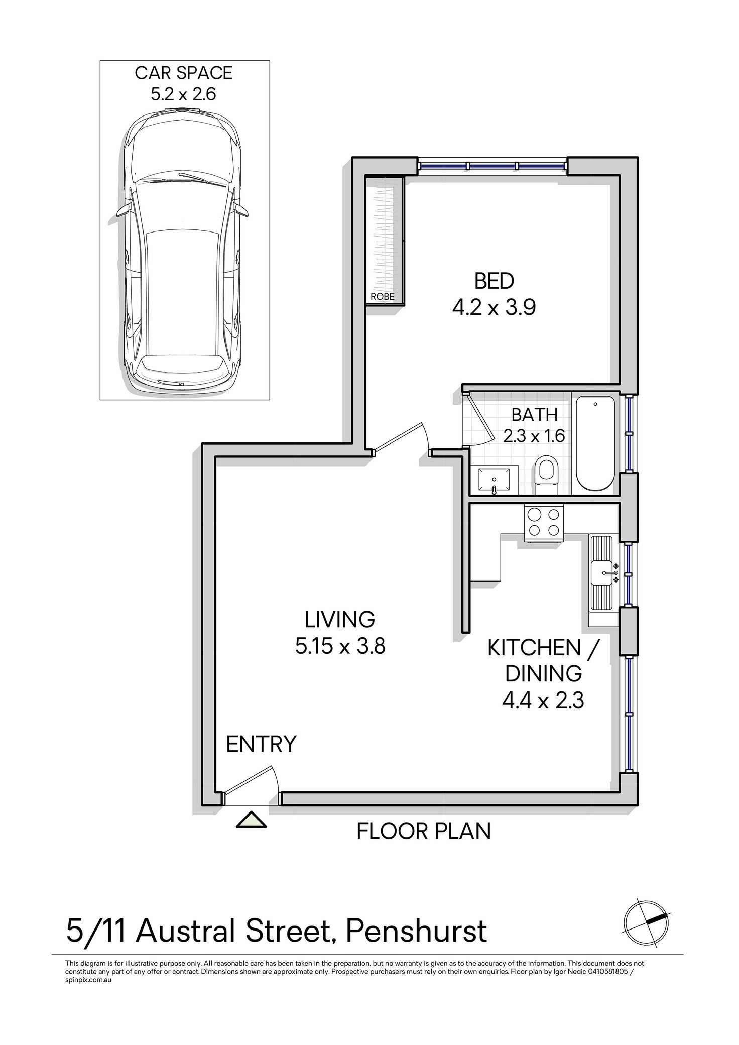 Floorplan of Homely apartment listing, 5/11 Austral Street, Penshurst NSW 2222