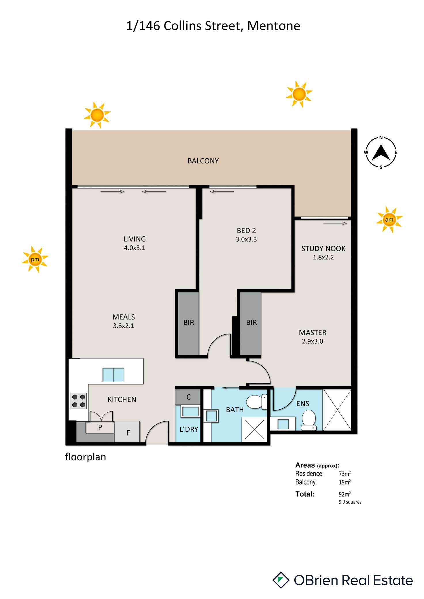 Floorplan of Homely apartment listing, 1/146 Collins Street, Mentone VIC 3194
