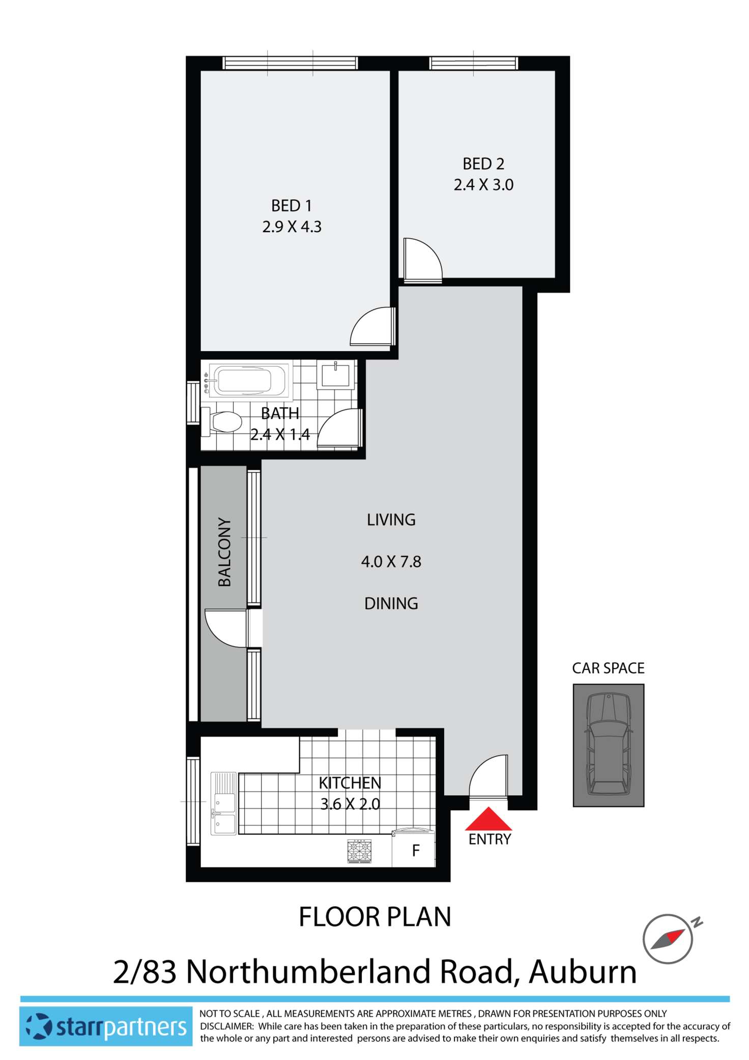Floorplan of Homely unit listing, 2/83 Northumberland Road, Auburn NSW 2144