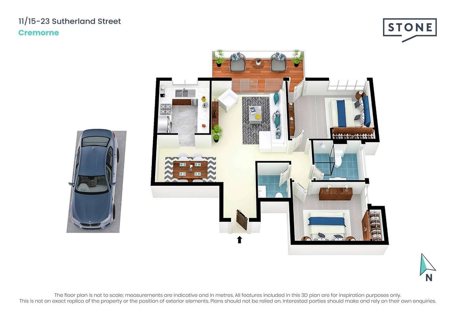 Floorplan of Homely apartment listing, 11/15-23 Sutherland Street, Cremorne NSW 2090