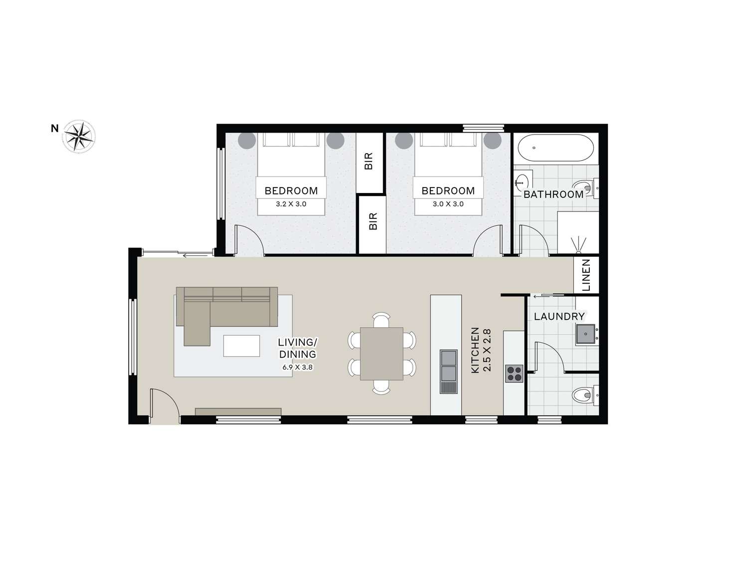 Floorplan of Homely unit listing, 2/15 Jocks Court, Punchbowl TAS 7249