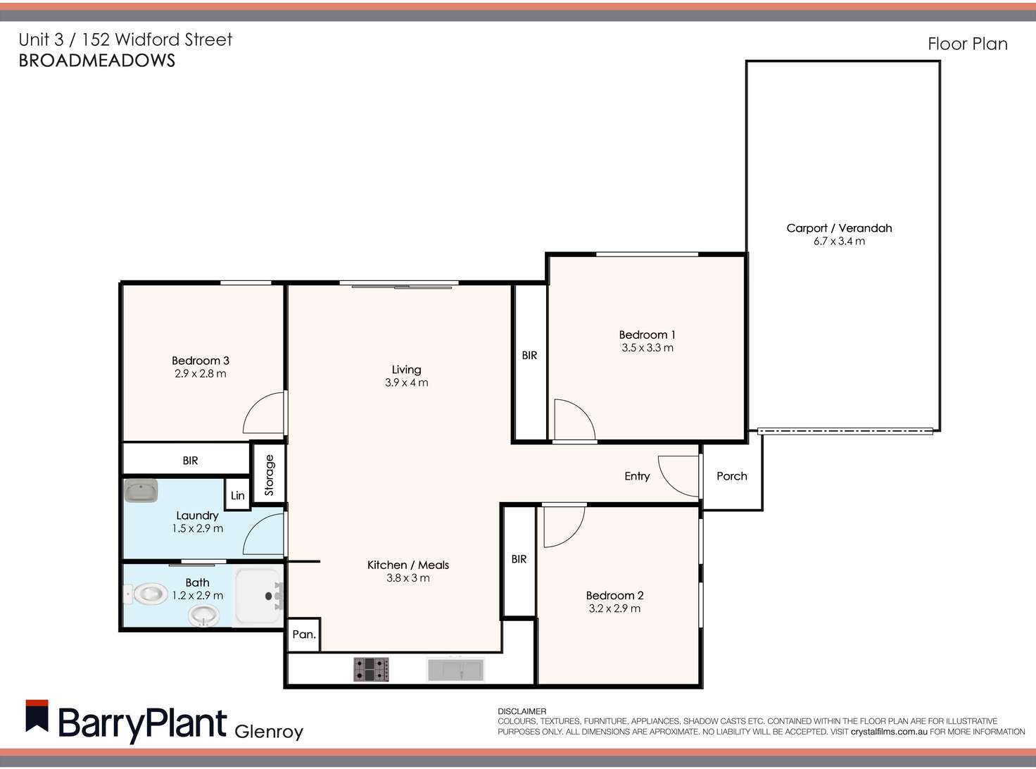 Floorplan of Homely unit listing, 3/152 Widford Street, Broadmeadows VIC 3047