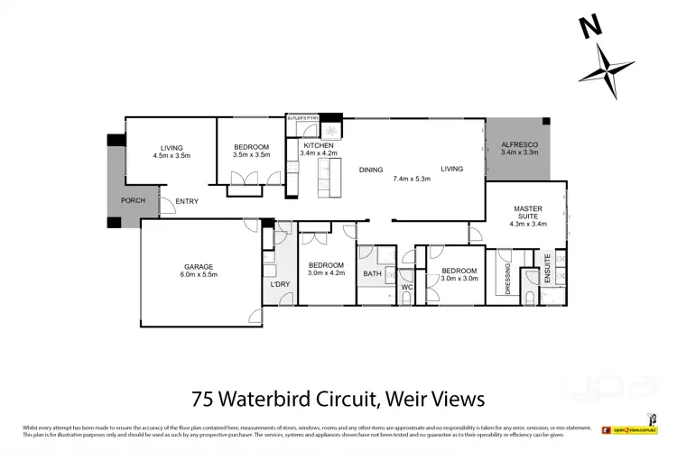 Floorplan of Homely house listing, 75 Waterbird Circuit, Weir Views VIC 3338