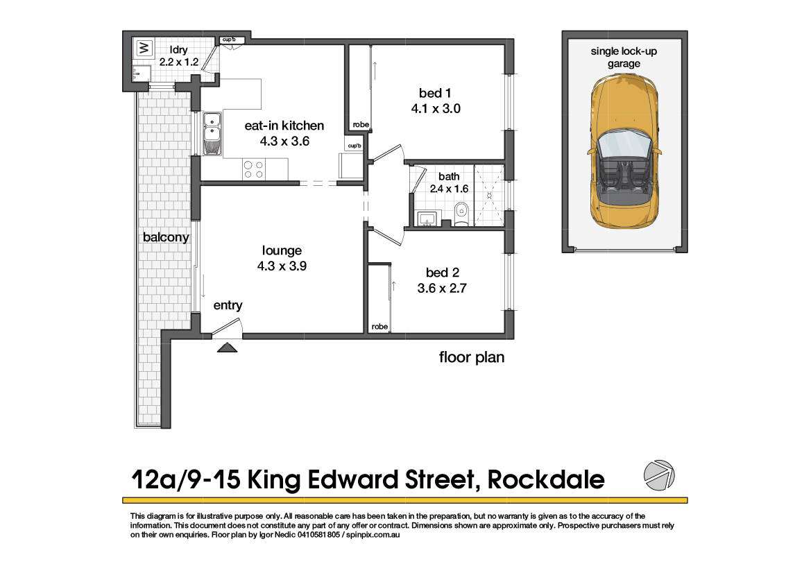 Floorplan of Homely apartment listing, 12a/9-15 King Edward Street, Rockdale NSW 2216