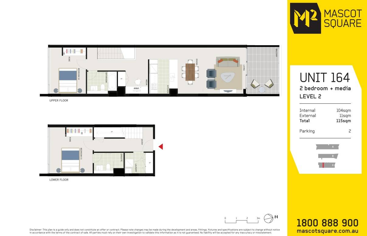 Floorplan of Homely apartment listing, 164/619-629 Gardeners Road, Mascot NSW 2020
