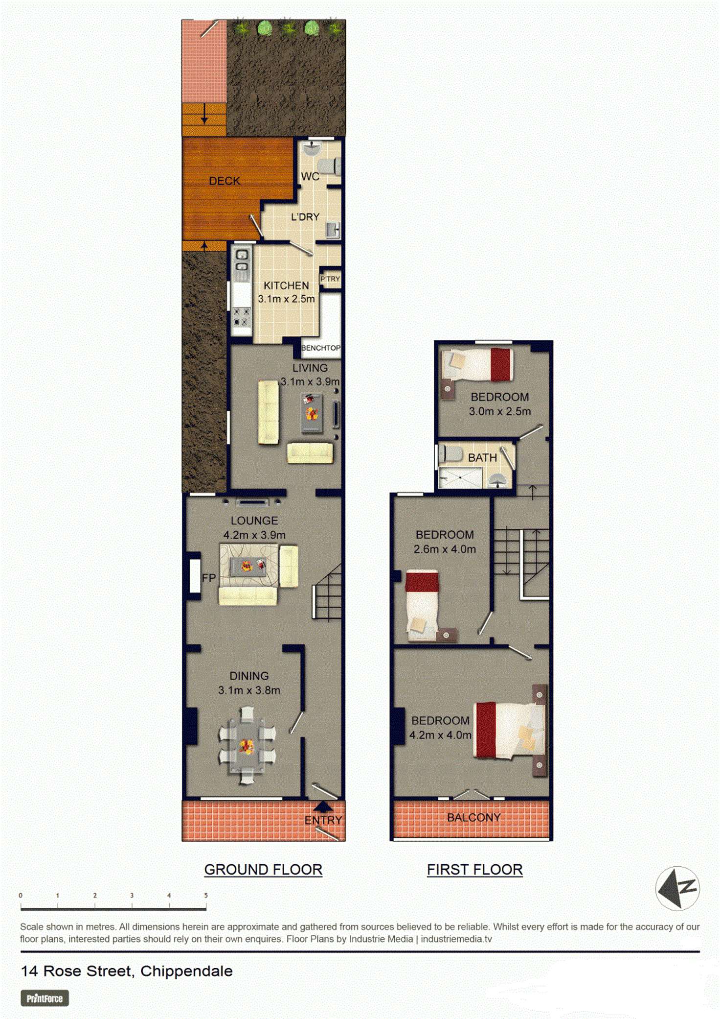 Floorplan of Homely terrace listing, 14 Rose Street, Chippendale NSW 2008