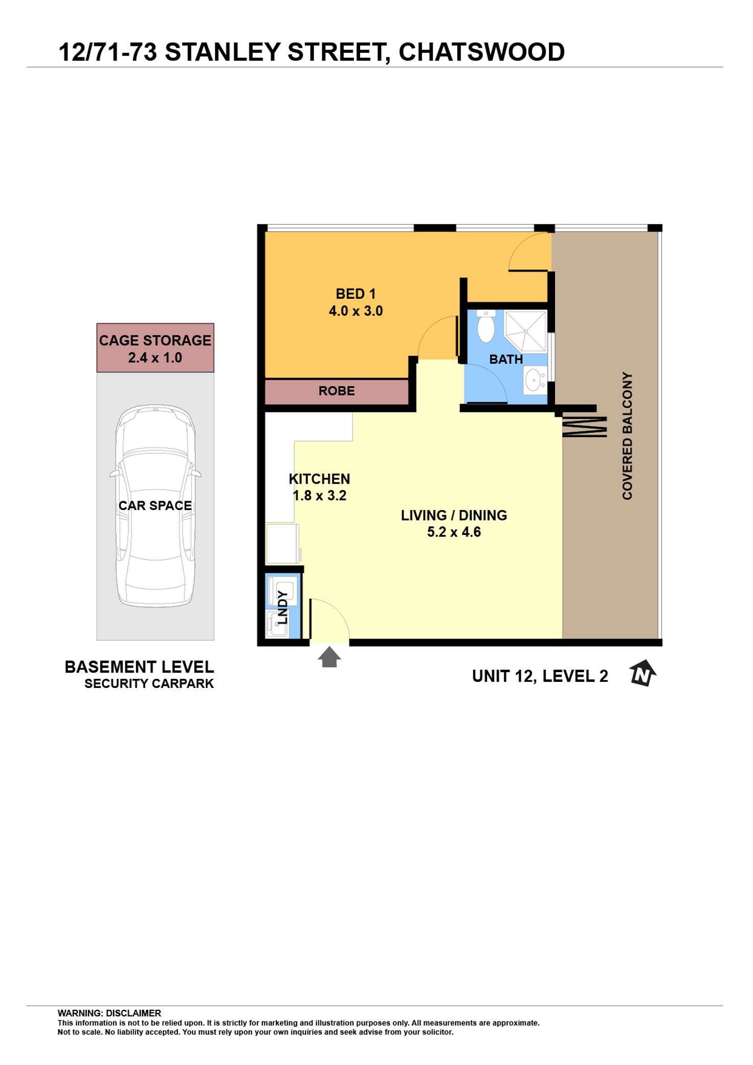 Floorplan of Homely apartment listing, 12/71-73 Stanley Street, Chatswood NSW 2067