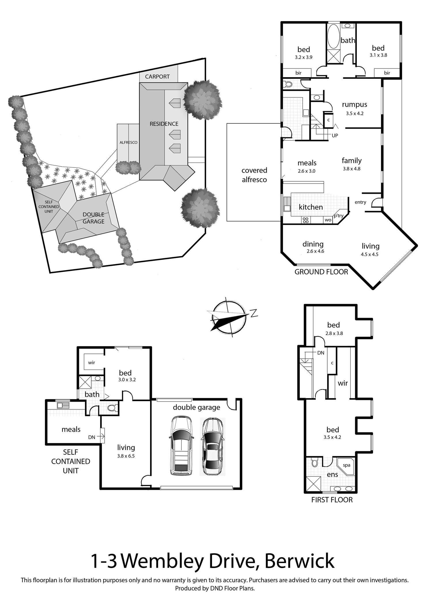 Floorplan of Homely house listing, 1-3 Wembley Drive, Berwick VIC 3806