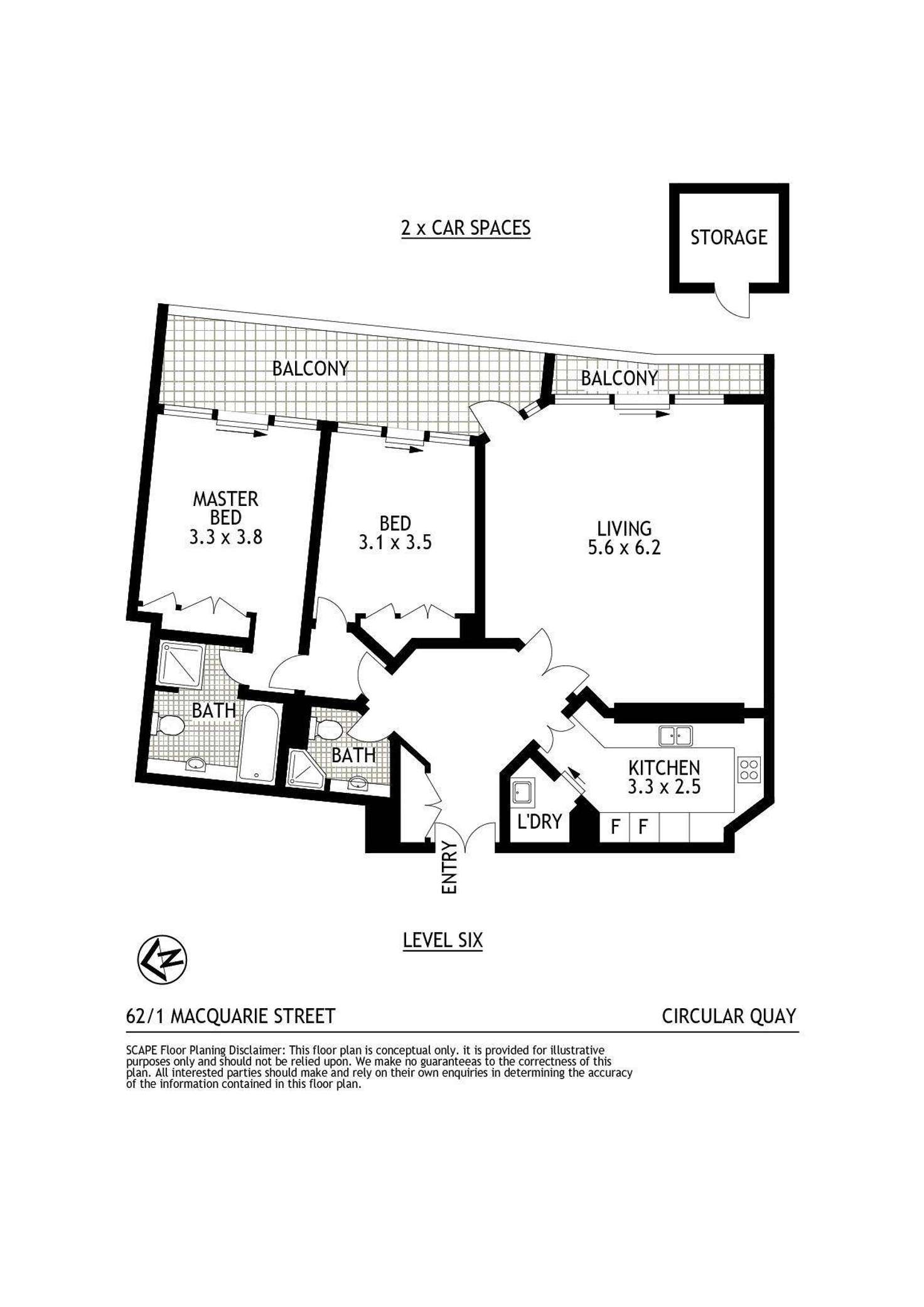 Floorplan of Homely apartment listing, 62/1 Macquarie Street, Sydney NSW 2000