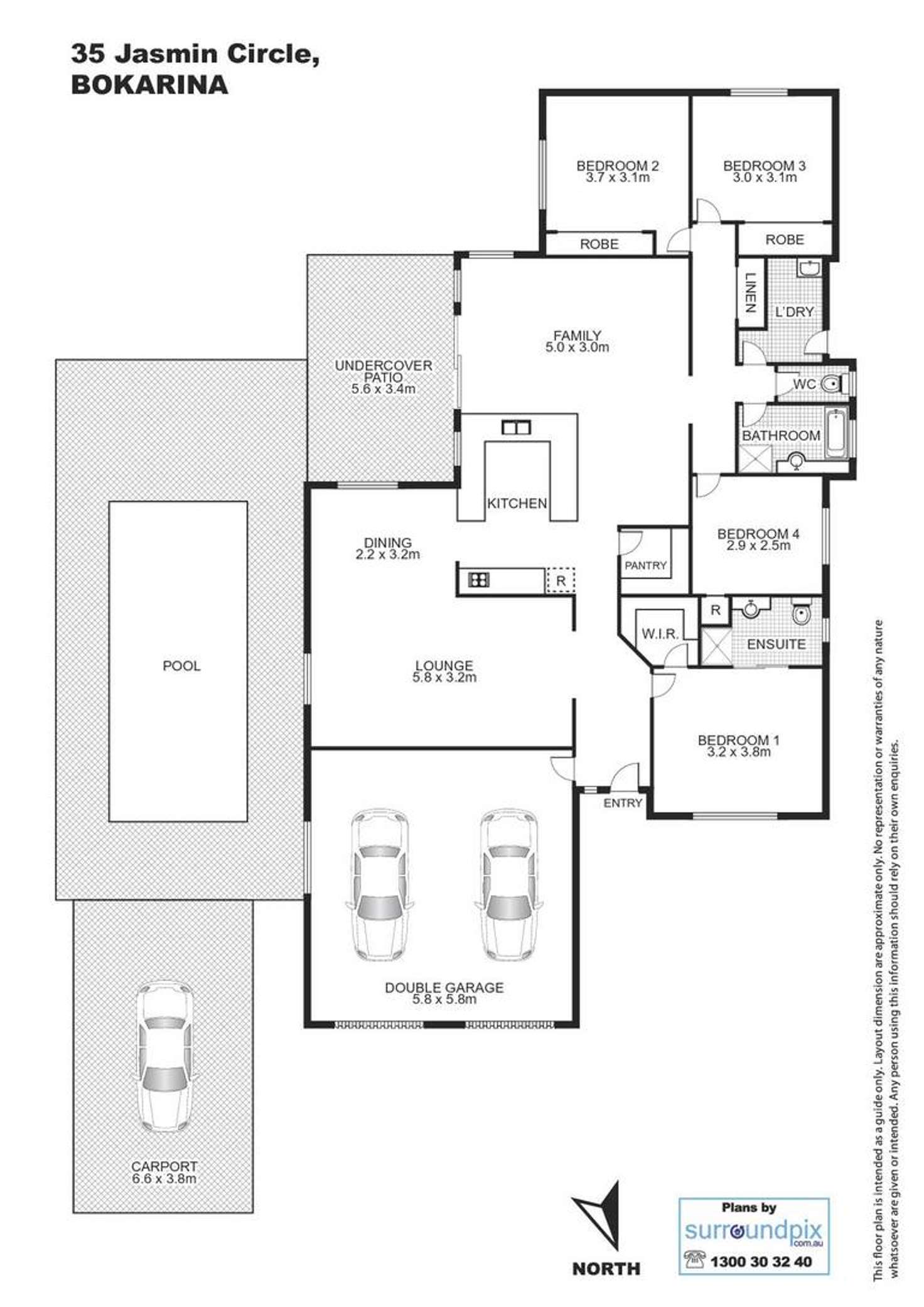 Floorplan of Homely house listing, 35 Jasmin Circle, Bokarina QLD 4575