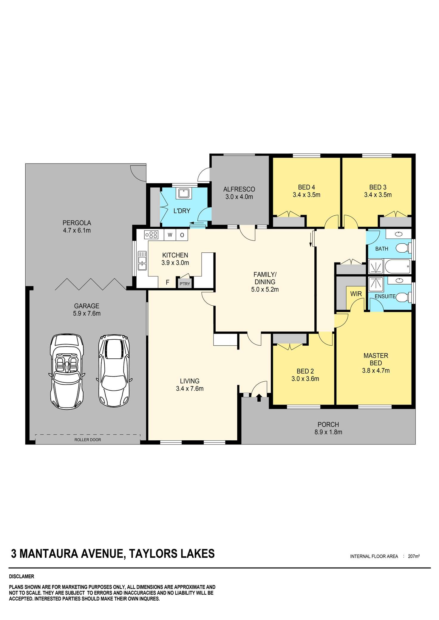 Floorplan of Homely house listing, 3 Mantaura Avenue, Taylors Lakes VIC 3038