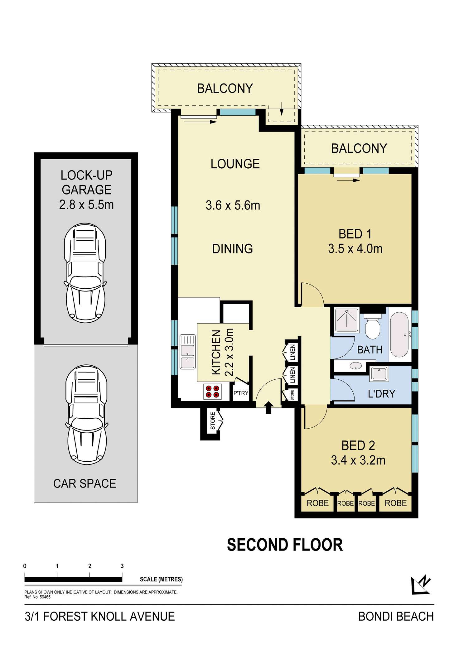 Floorplan of Homely apartment listing, 3/1 Forest Knoll Avenue, Bondi Beach NSW 2026