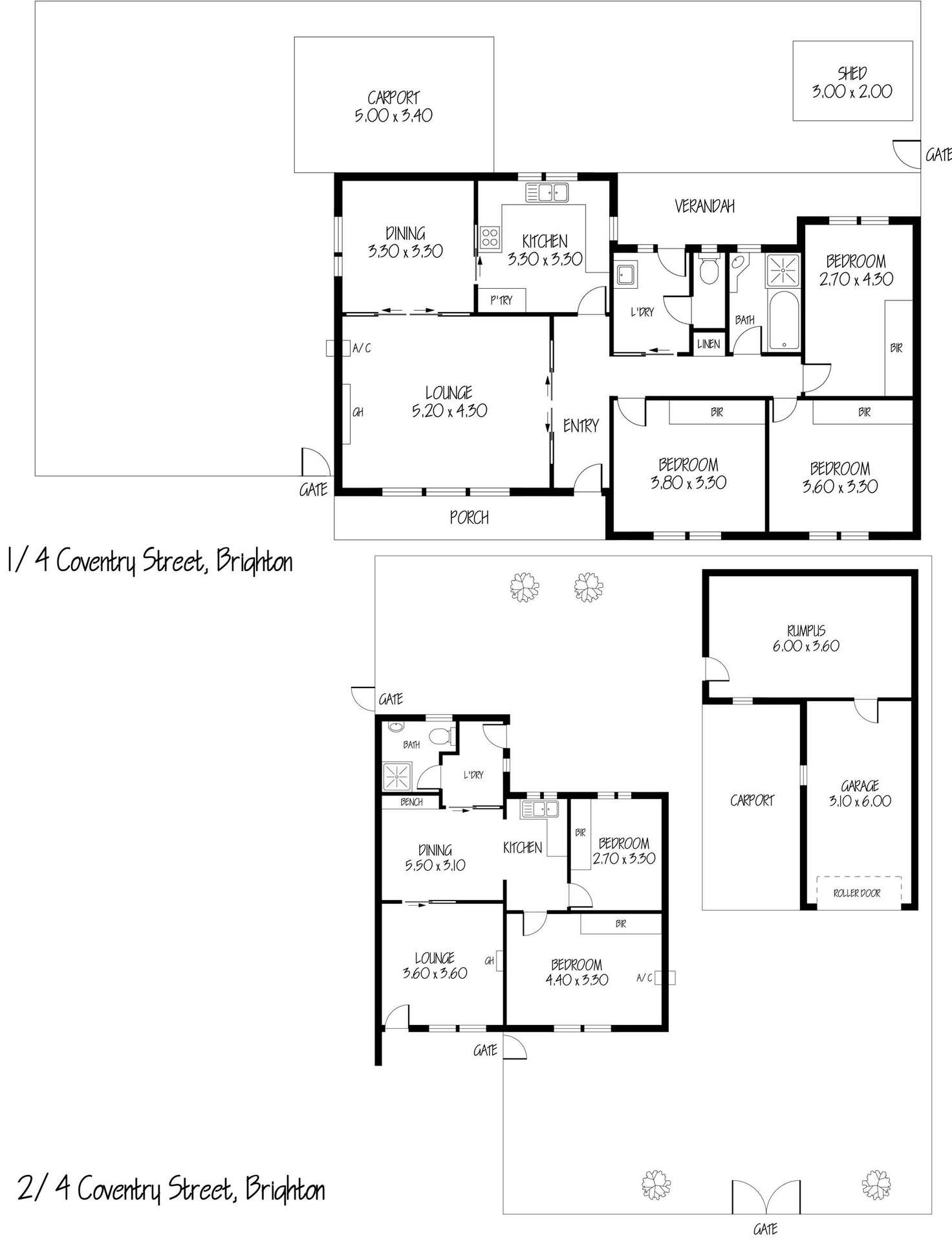 Floorplan of Homely unit listing, 1/4 Coventry Street, Brighton SA 5048